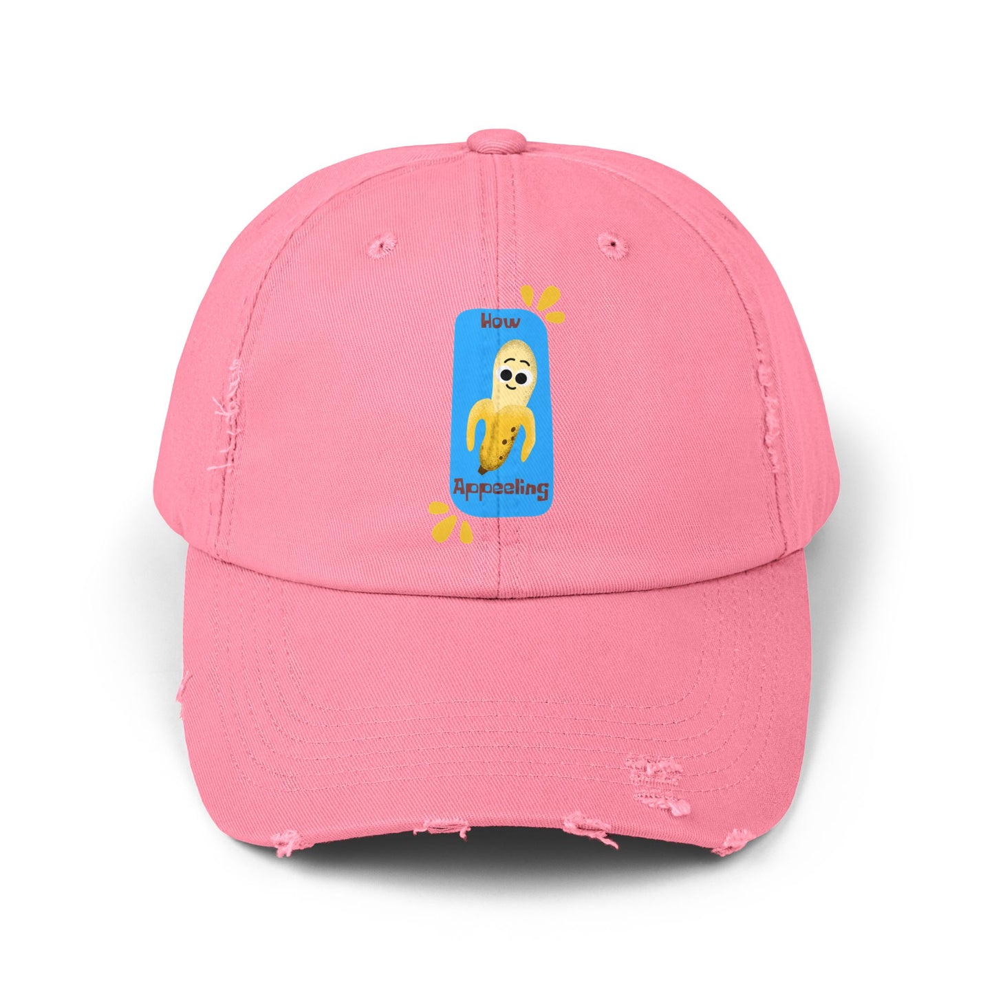 Unisex Distressed Cap with Fun Banana Pun Graphic, Casual Hat Gift for Friends, Summer Accessory, Birthday Present, Trendy Hats