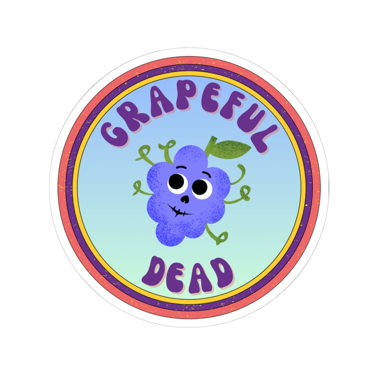 Whimsical Kiss-Cut Stickers, Fun Grapeful Dead Stickers, 420 Decor, Laptop Stickers, Gift for Friends, Quirky Vinyl Art