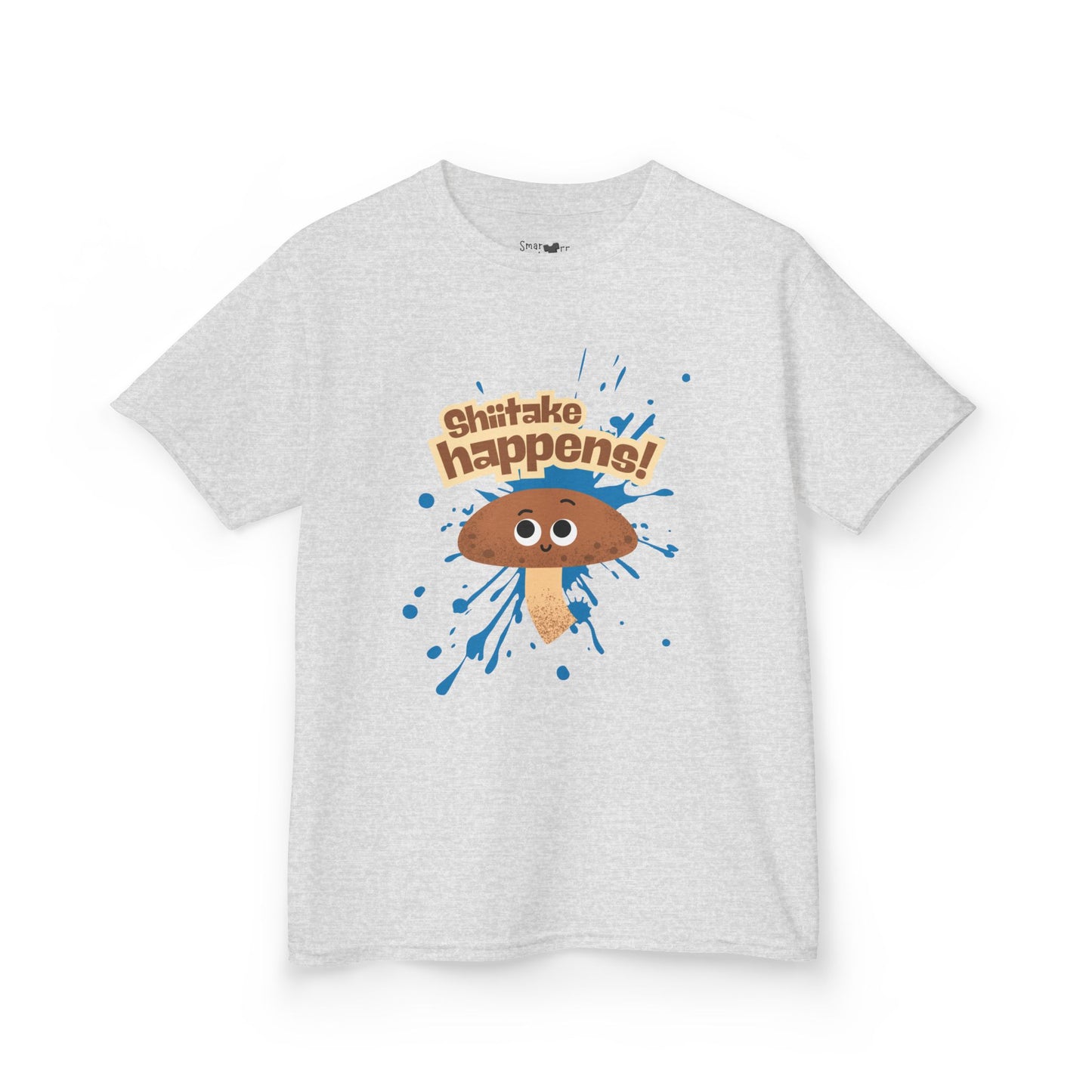 Fun Mushroom Kids Tee - "Shiitake Happens!" - Playful Gift, Cool Kids Apparel, Birthday, Everyday Wear, Summer Style, Youth Shirt
