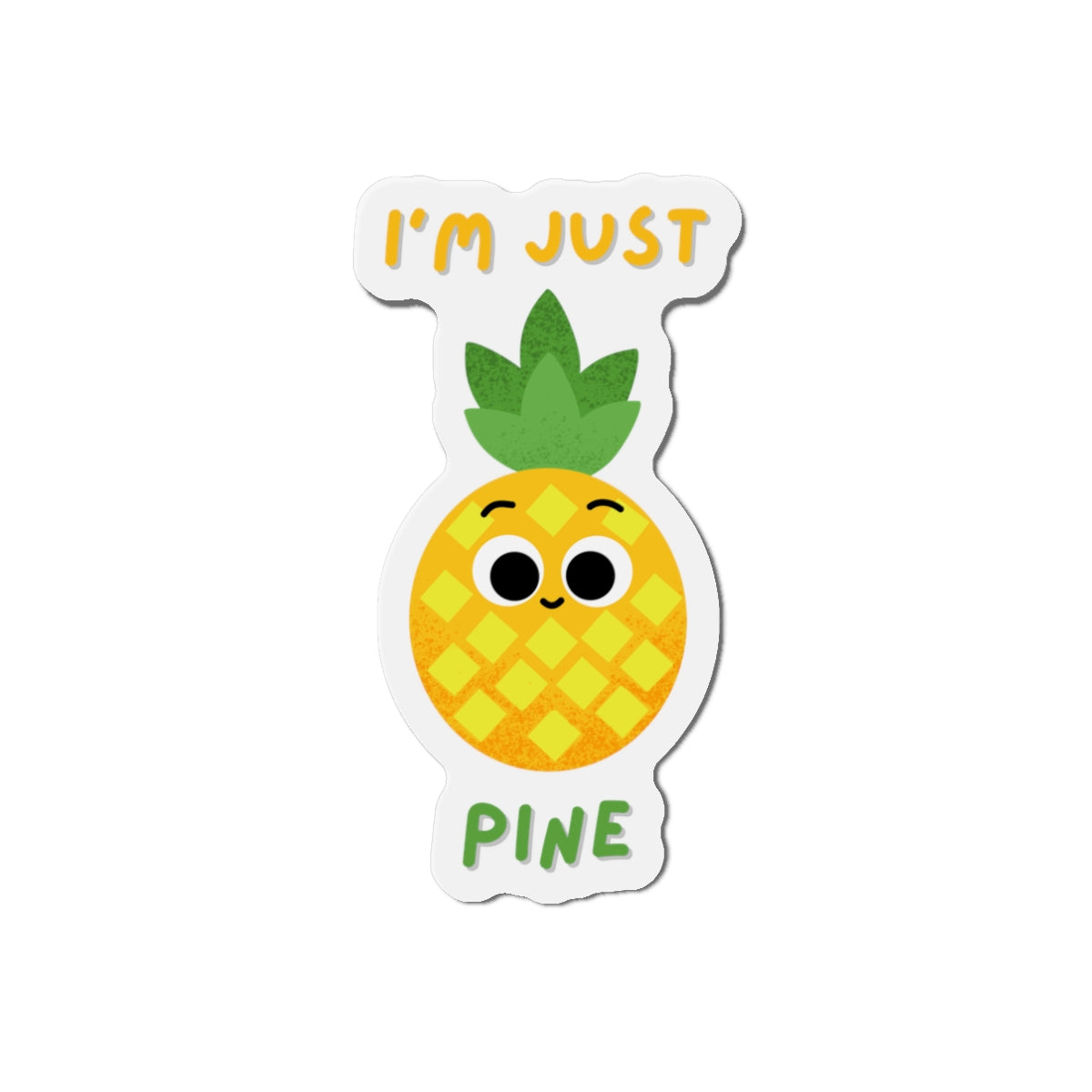 Cute Pineapple Die-Cut Magnet | Funny Kitchen Decor, Gift for Friends, Unique Fridge Magnet, Summer Vibes, Fruit Love