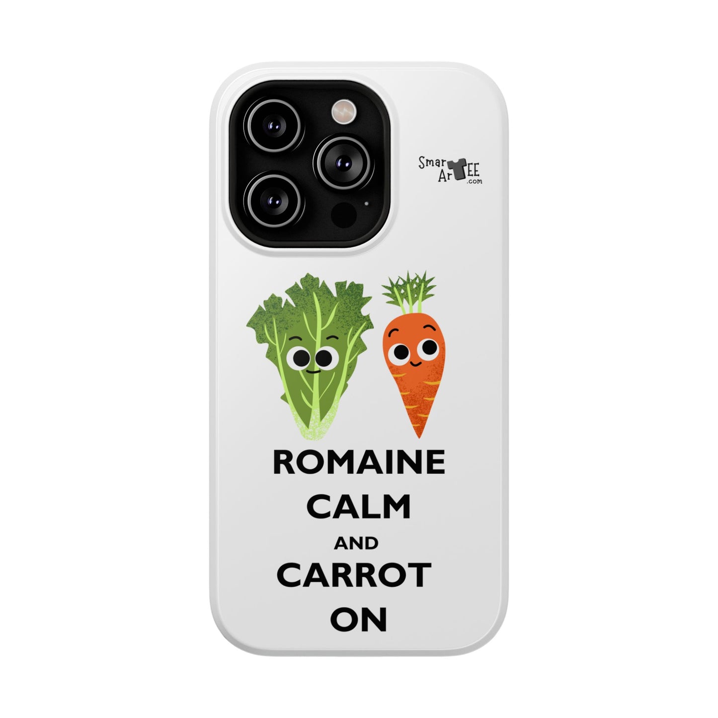 Cute Vegetable Pun Phone Caseca – Romaine Calm and Carrot On, Fun Gift, Kitchen Decor, Quirky, Culinary Passion