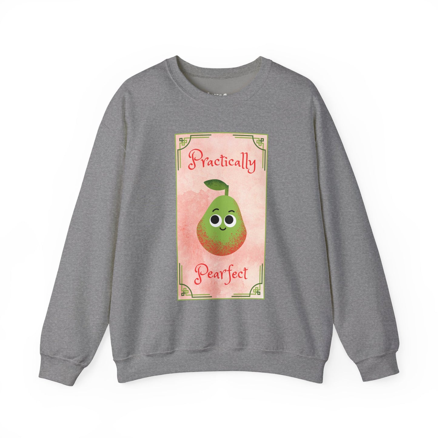 Practically Pearfect Crewneck Sweatshirt, Cute Sweatshirt, Unisex Clothing, Fruit Themed Apparel, Cozy Fashion, Casual Wear