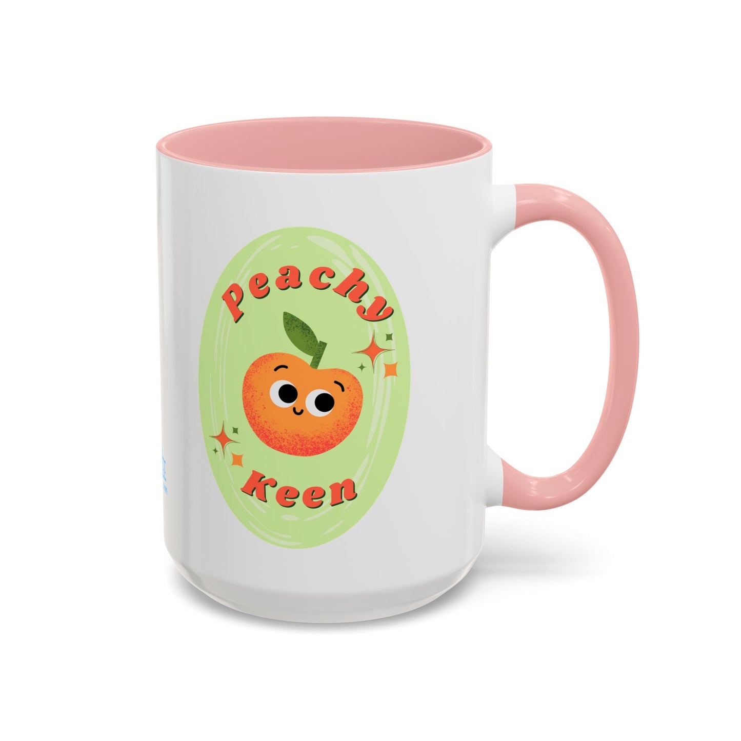 Peachy Keen Accent Coffee Mug - Fun Drinkware for Coffee Lovers, Gifts for Friends, Cute Kitchen Decor, Fruit-themed Mug, Unique Ceramics