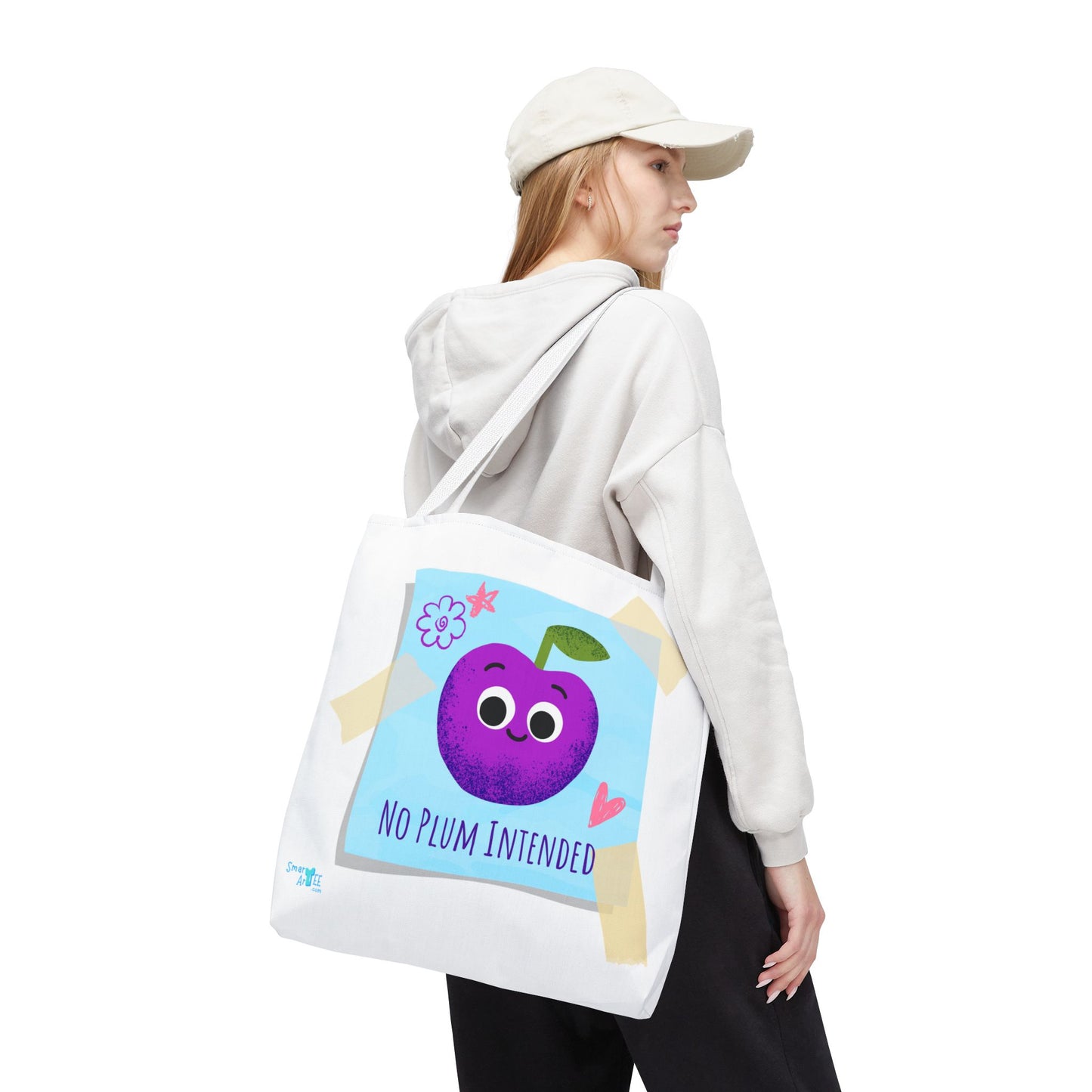 Cute 'No Plum Intended' Tote Bag | Perfect for Groceries, Beach Days, Shopping, Gifts, & Everyday Use