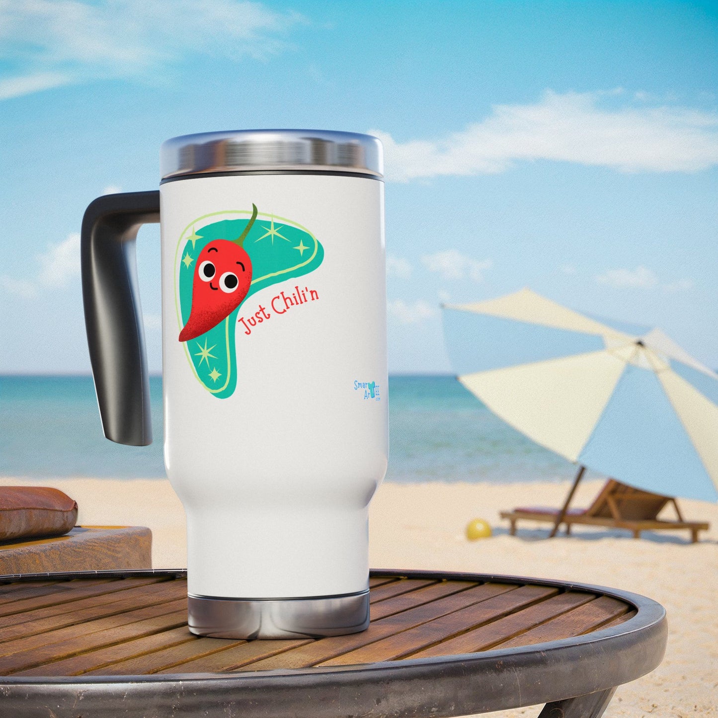 Charming Chill Travel Mug, Funny Coffee Tumbler for Home, Office, and Travel, Unique Gift for Coffee Lovers, Holiday & Everyday Use