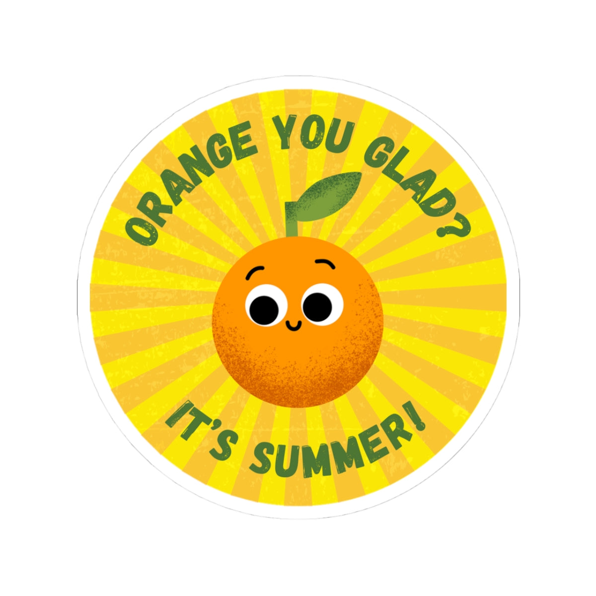 Cute Summer Orange Stickers, Fun Sunflower Design, Laptop, Water Bottle, Journals, Kids Decor, Summer Vibes