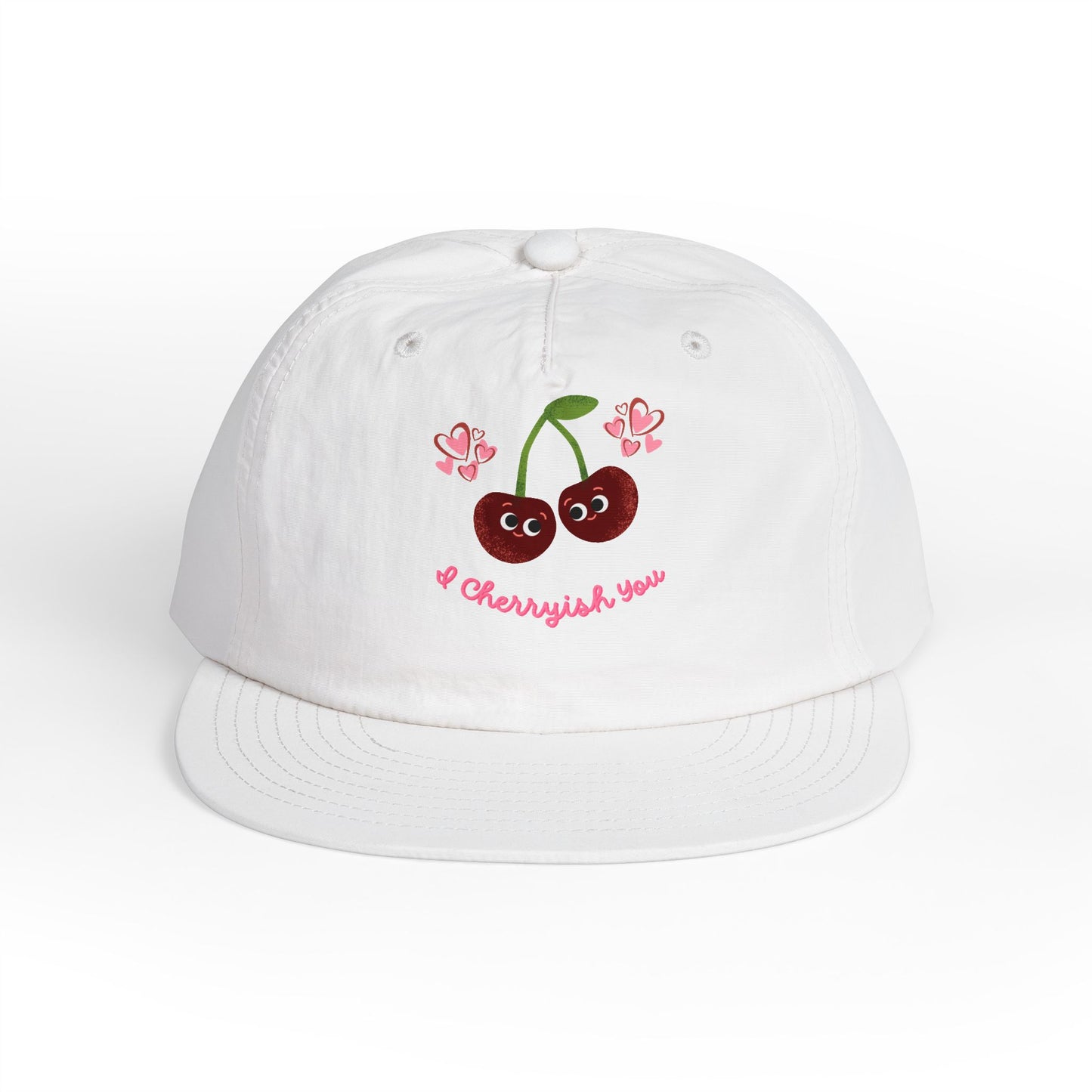 Charming Cherry Surf Cap – Perfect for Summer, Beach Days Hat, Outdoor Adventures, Gift for Surf Lovers, Adjustable Snapback Hat