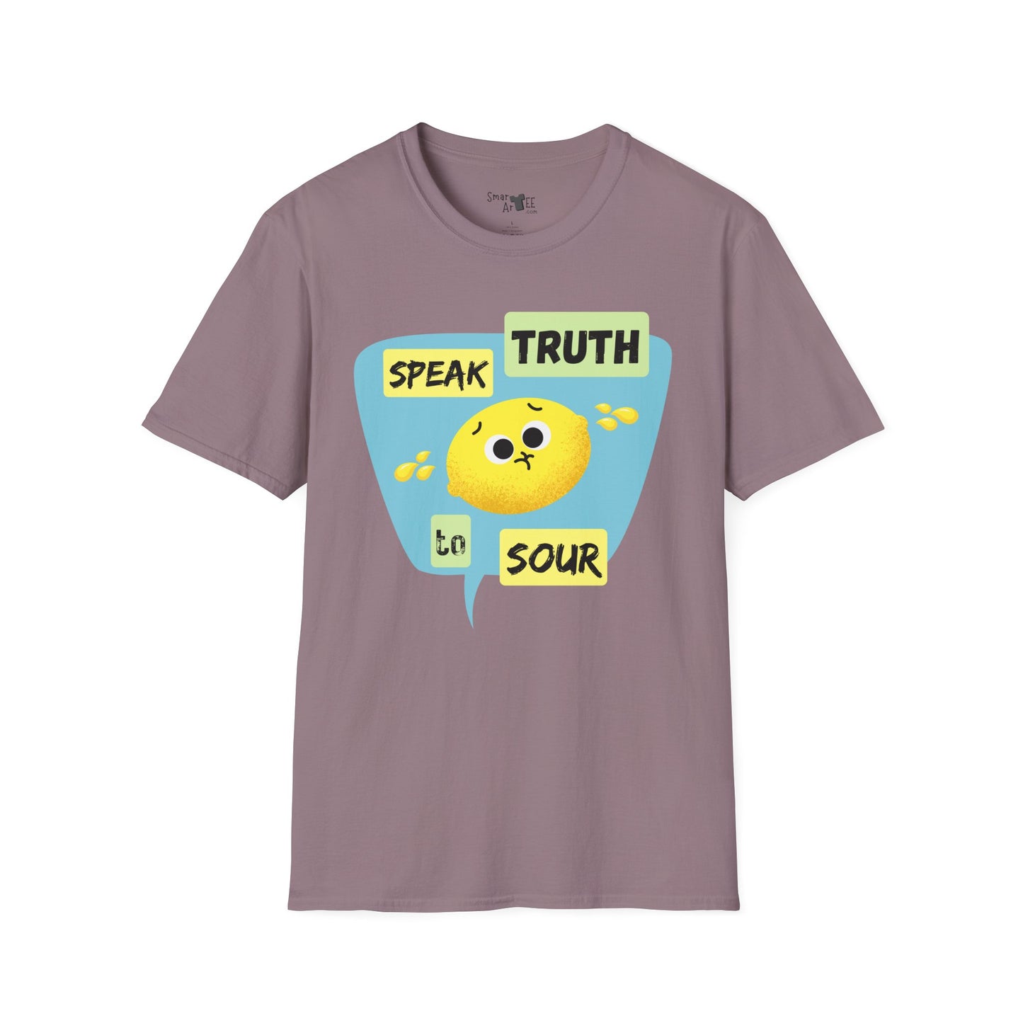 Cute Unisex Softstyle T-Shirt - 'Speak Truth to Sour' Design - Fun Casual Tee for Everyday Wear, Funny Fruit Pun, Great Gift Idea