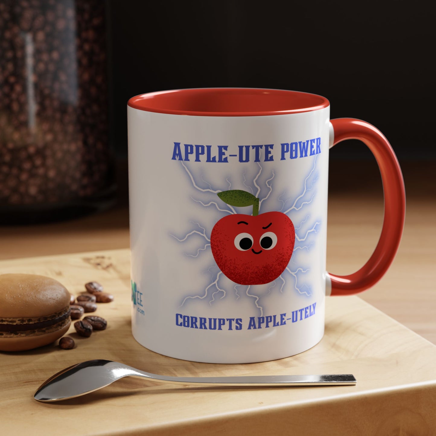 Whimsical Coffee Mug, Fun Apple-Themed Gift, Cute Kitchen Decor, Quirky Drinkware, Perfect for Teachers and Friends