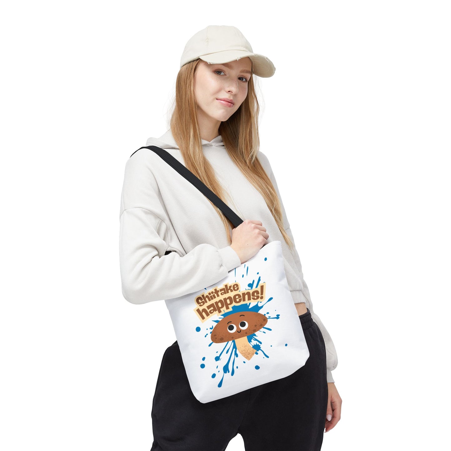 Funny Shiitake Mushroom Tote Bag, Humorous Eco-Friendly Shopping Bag, Perfect Gift for Fun-Lovers, Mushroom Lover Gift, Quirky Reusable Tote