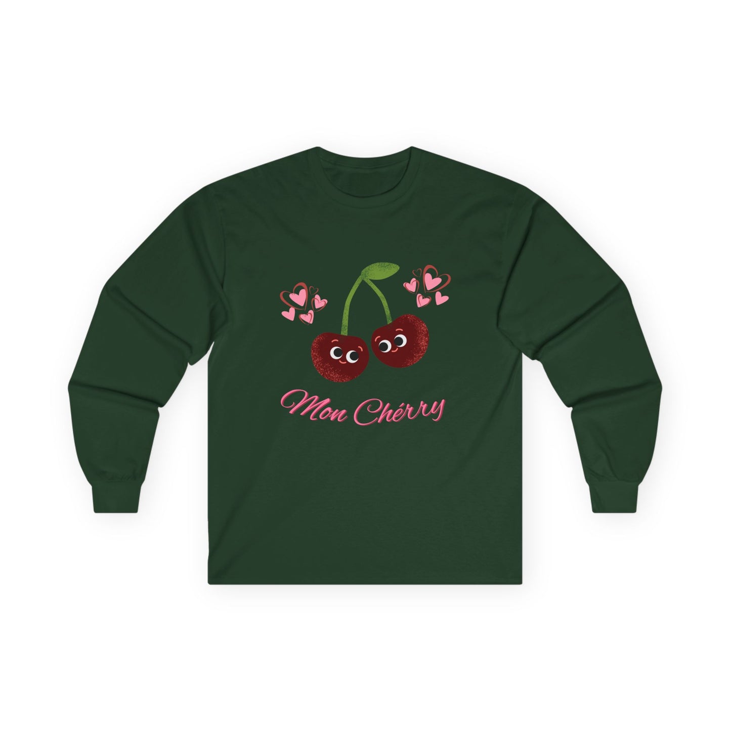 Cute Cherry Long Sleeve Tees, Playful Fruit Shirt, Valentine's Gift, Unisex Casual Wear, Fashionable Everyday Top