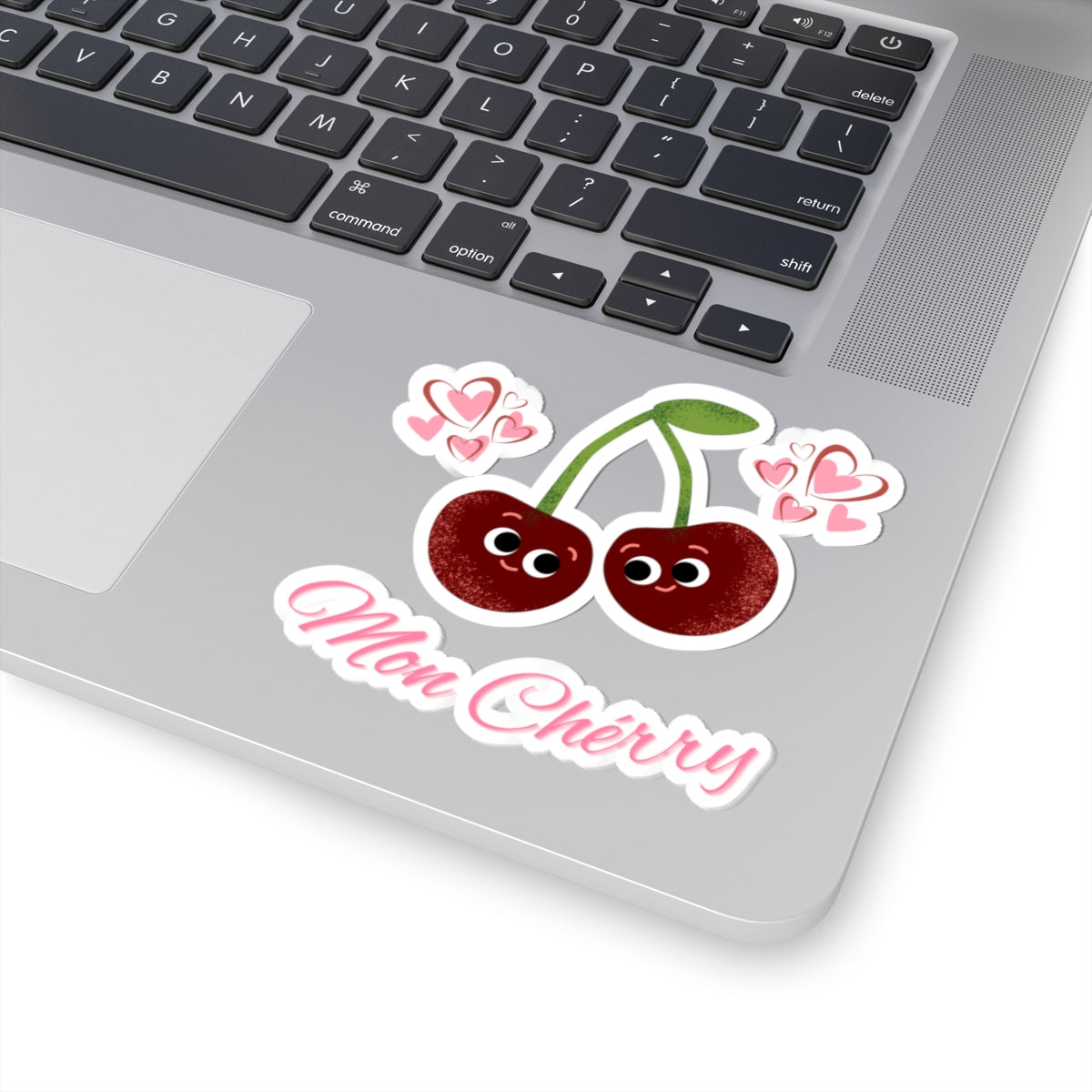 Cute Cherry Kiss-Cut Stickers | Mon Chérie Design, Fun Laptop Decor, Sweet Gift for Fruit Lovers, Cute Stationery, Adorable Wall Art