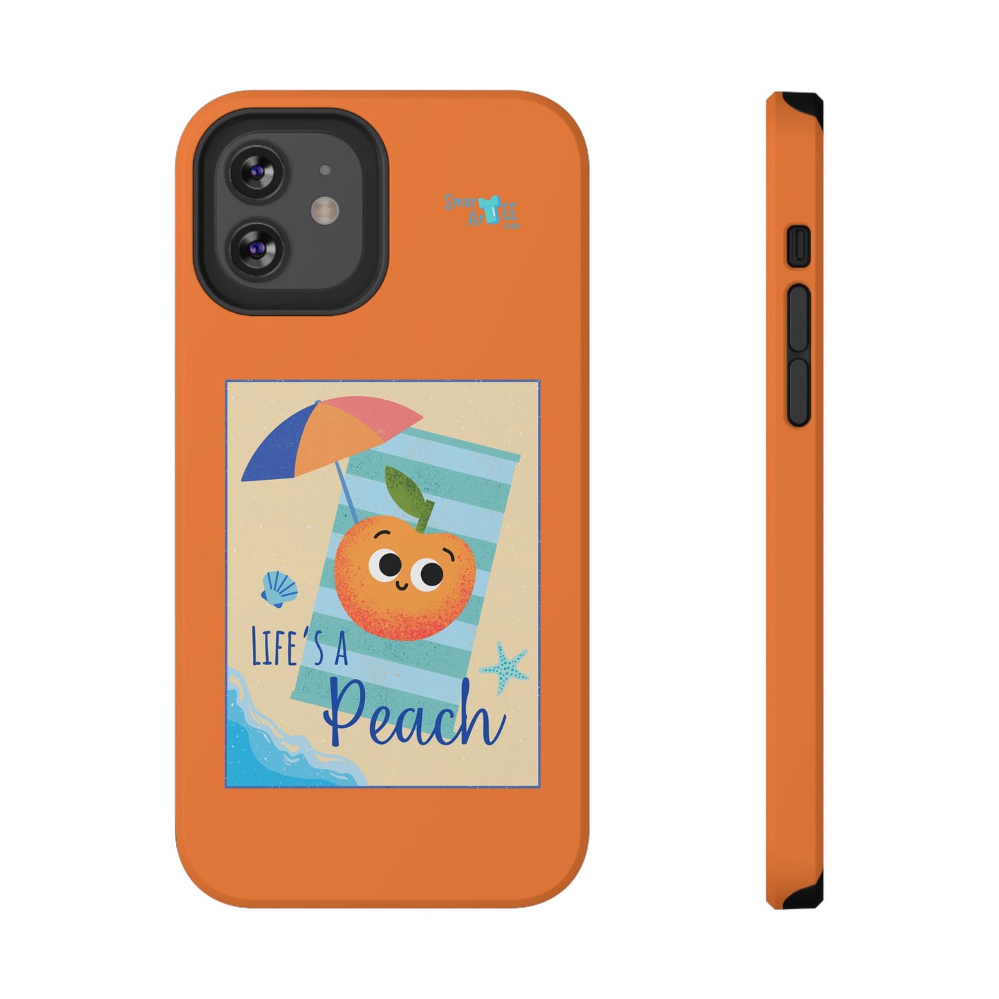 Cute Life's a Peach Phone Case, Impact-Resistant Cell Phone Cover, Summer Accessory, Gift for Fruit Lovers, Beach Vibes