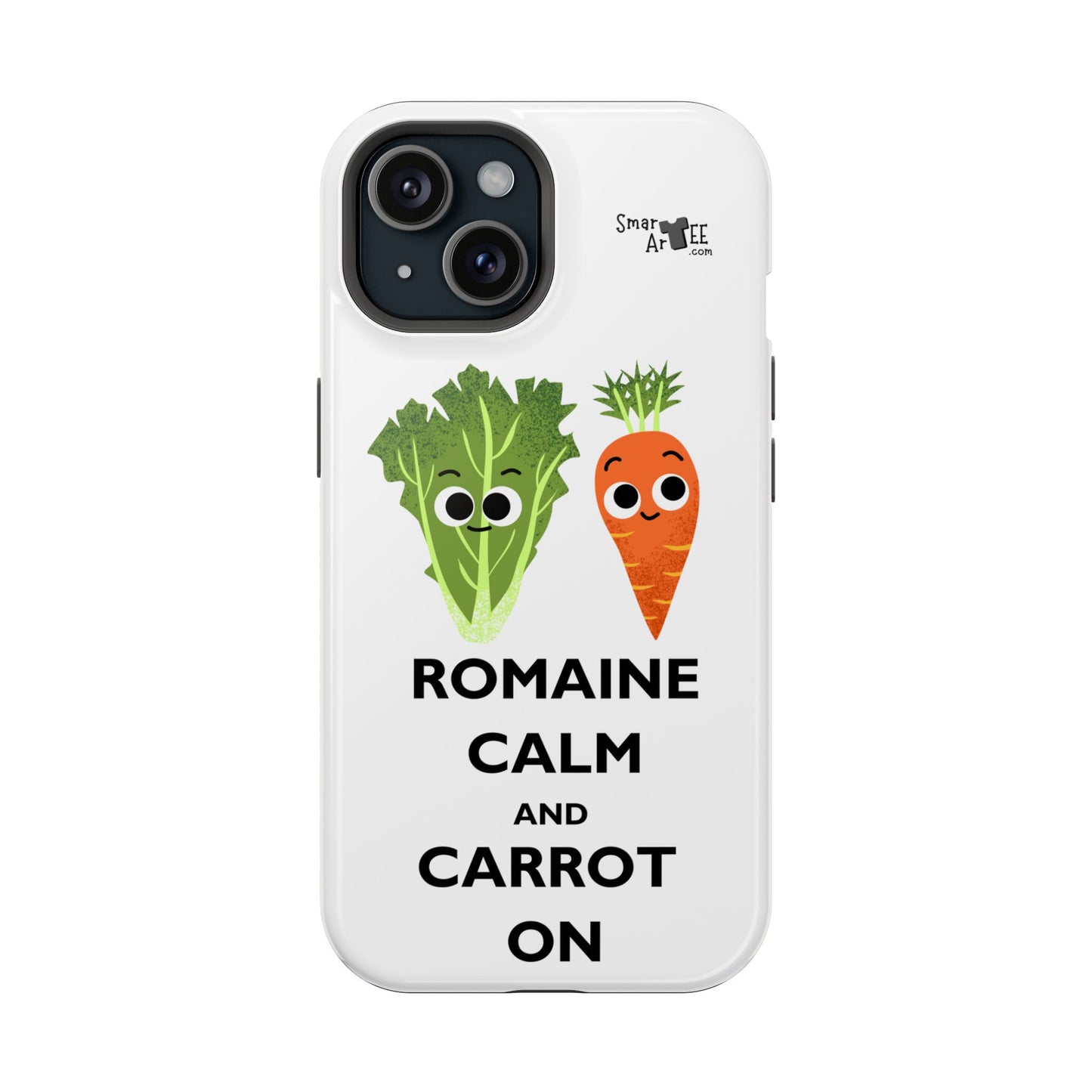 Cute Vegetable Pun Phone Caseca – Romaine Calm and Carrot On, Fun Gift, Kitchen Decor, Quirky, Culinary Passion