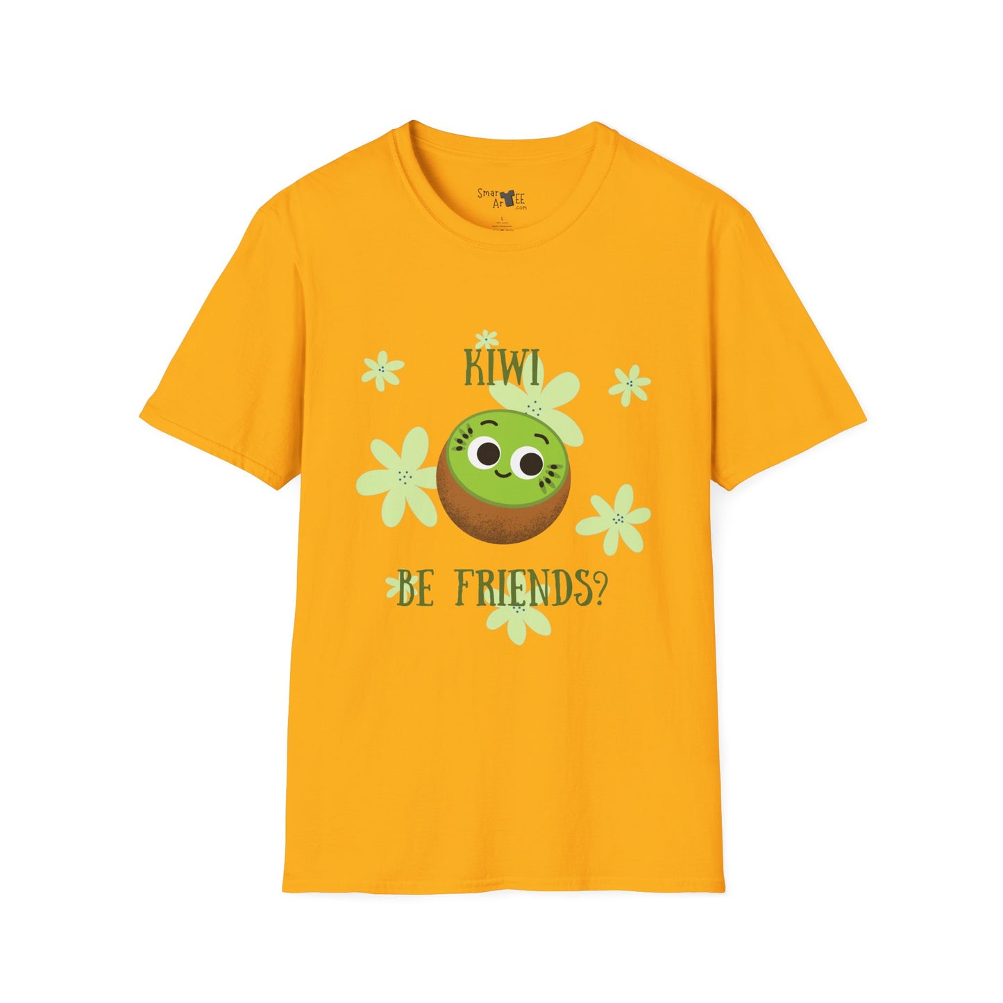 Cute Kiwi Graphic T-Shirt - "Kiwi Be Friends?" Unisex Soft Style Tee, Funny Pun T-Shirt