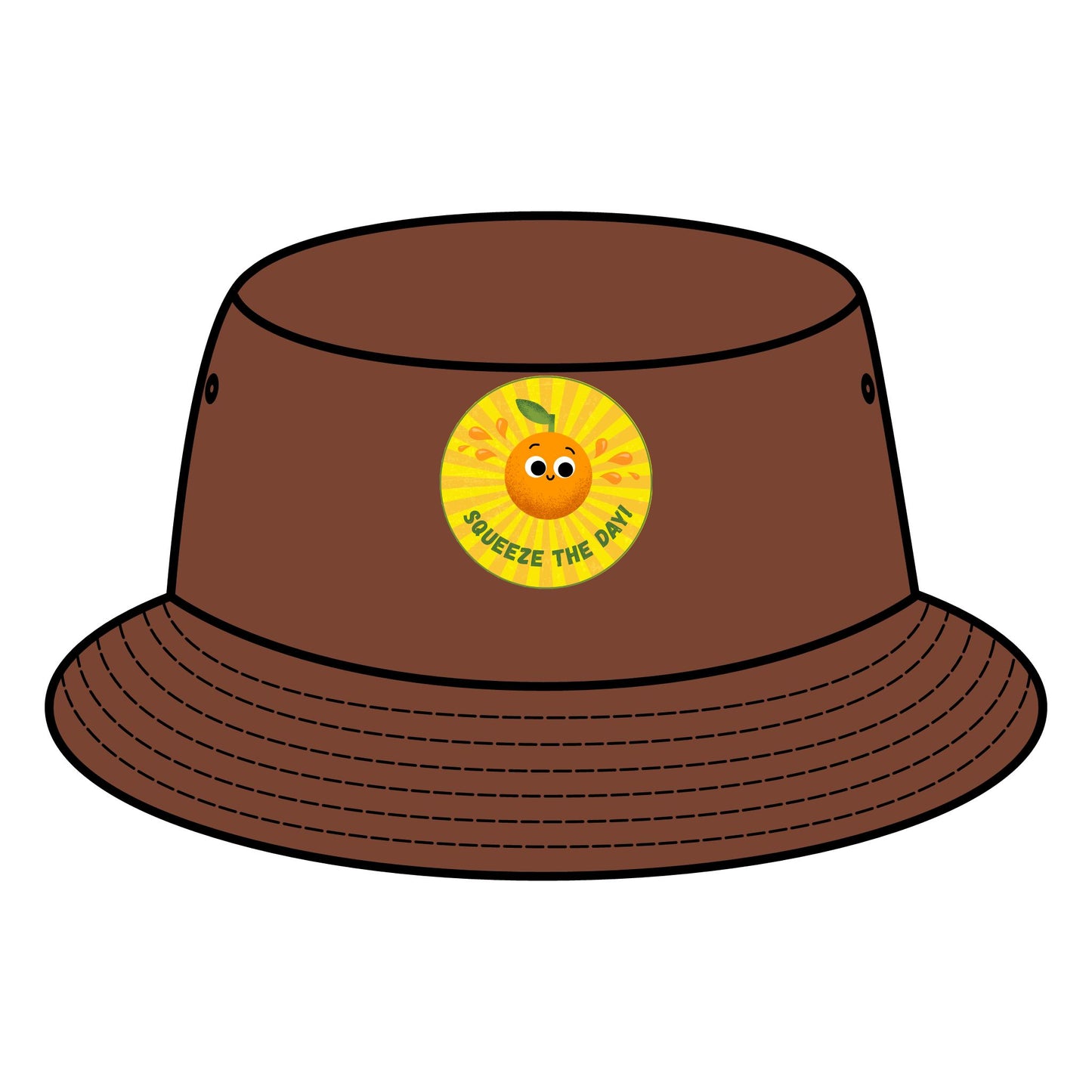 Cheerful Bucket Hats - Squeeze the Day, Summer Accessory for Beach, Outdoor Fun, Gift for Friends, Festivals, Sunshine Vibes