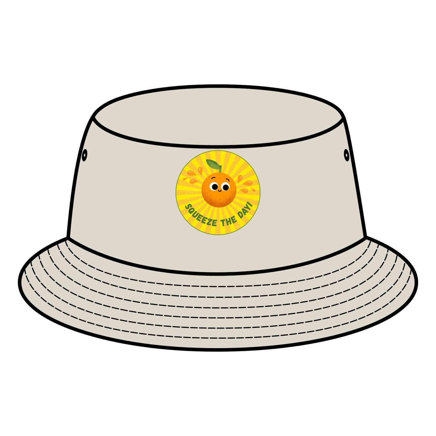 Cheerful Bucket Hats - Squeeze the Day, Summer Accessory for Beach, Outdoor Fun, Gift for Friends, Festivals, Sunshine Vibes