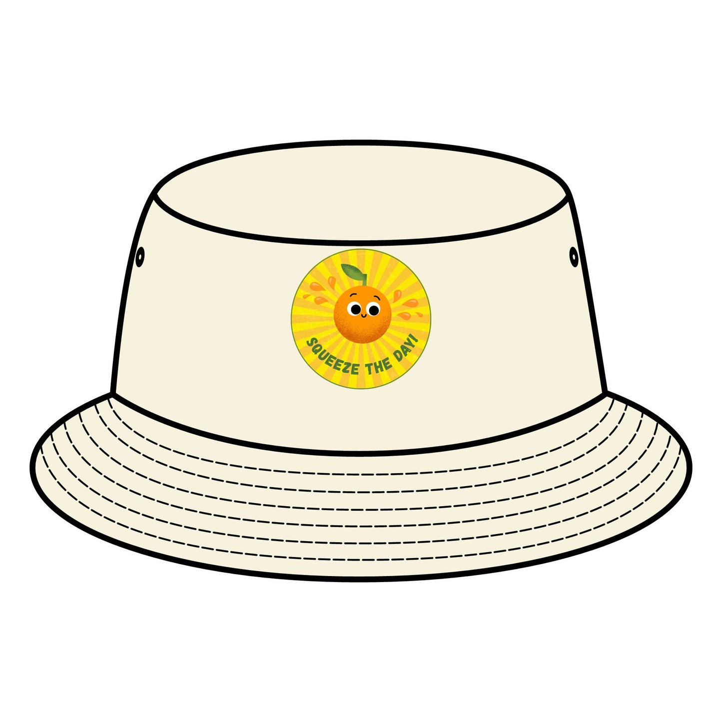 Cheerful Bucket Hats - Squeeze the Day, Summer Accessory for Beach, Outdoor Fun, Gift for Friends, Festivals, Sunshine Vibes