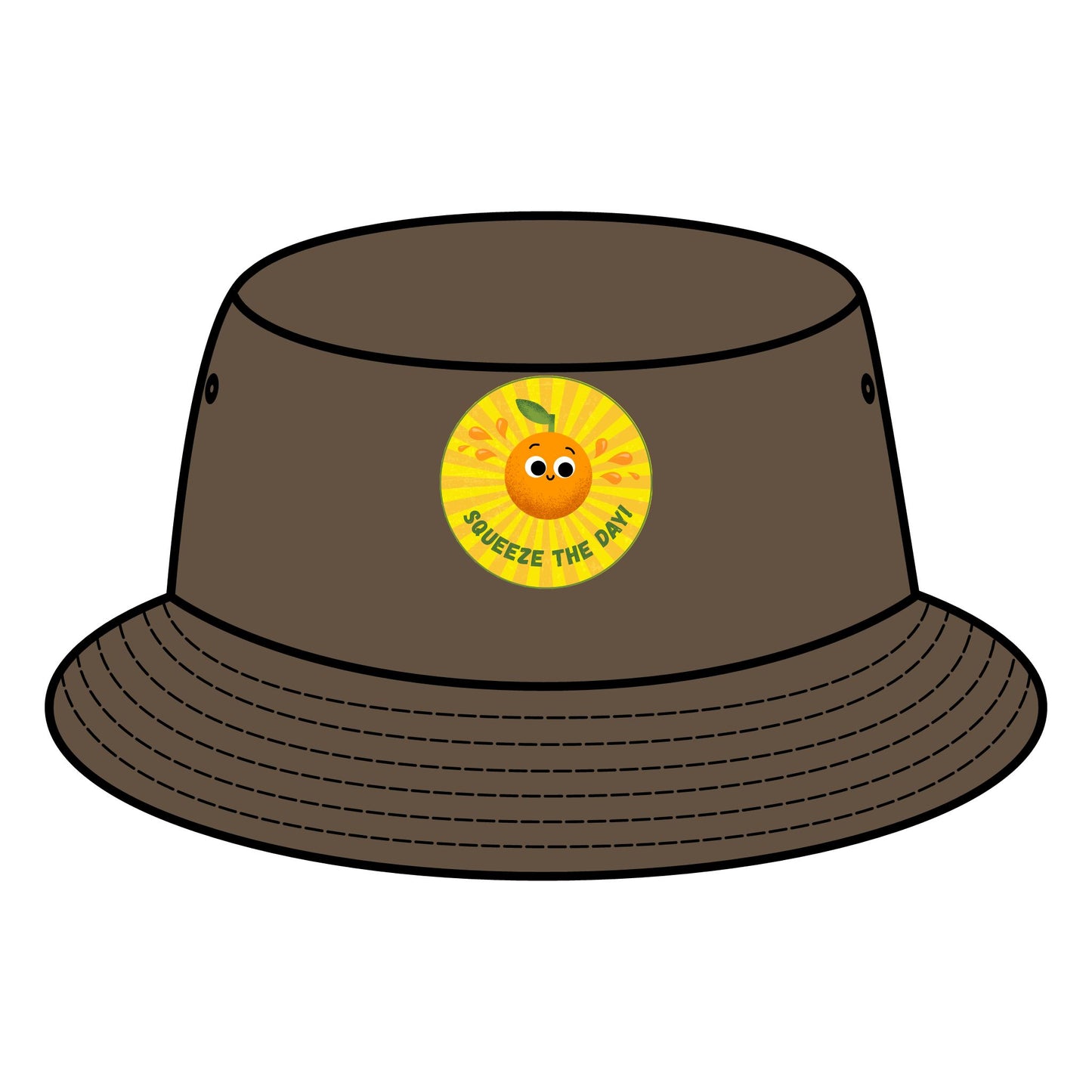 Cheerful Bucket Hats - Squeeze the Day, Summer Accessory for Beach, Outdoor Fun, Gift for Friends, Festivals, Sunshine Vibes