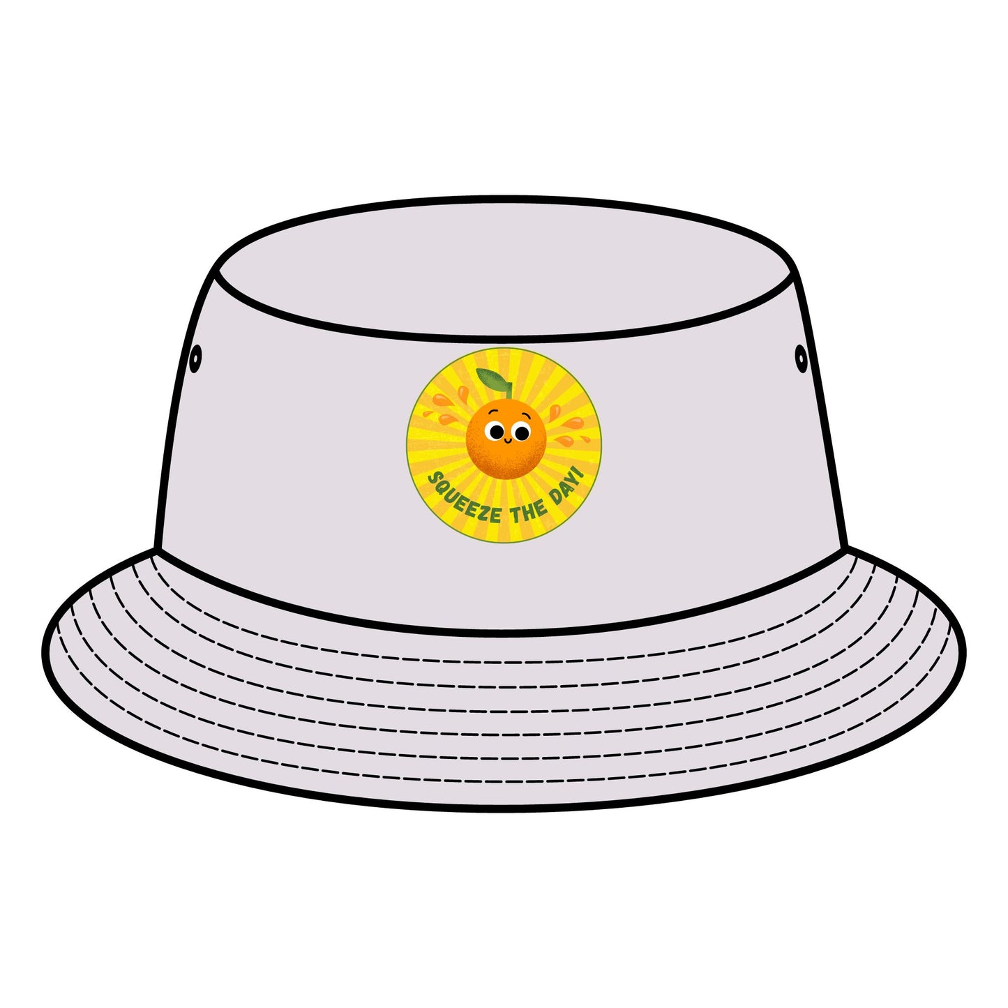 Cheerful Bucket Hats - Squeeze the Day, Summer Accessory for Beach, Outdoor Fun, Gift for Friends, Festivals, Sunshine Vibes