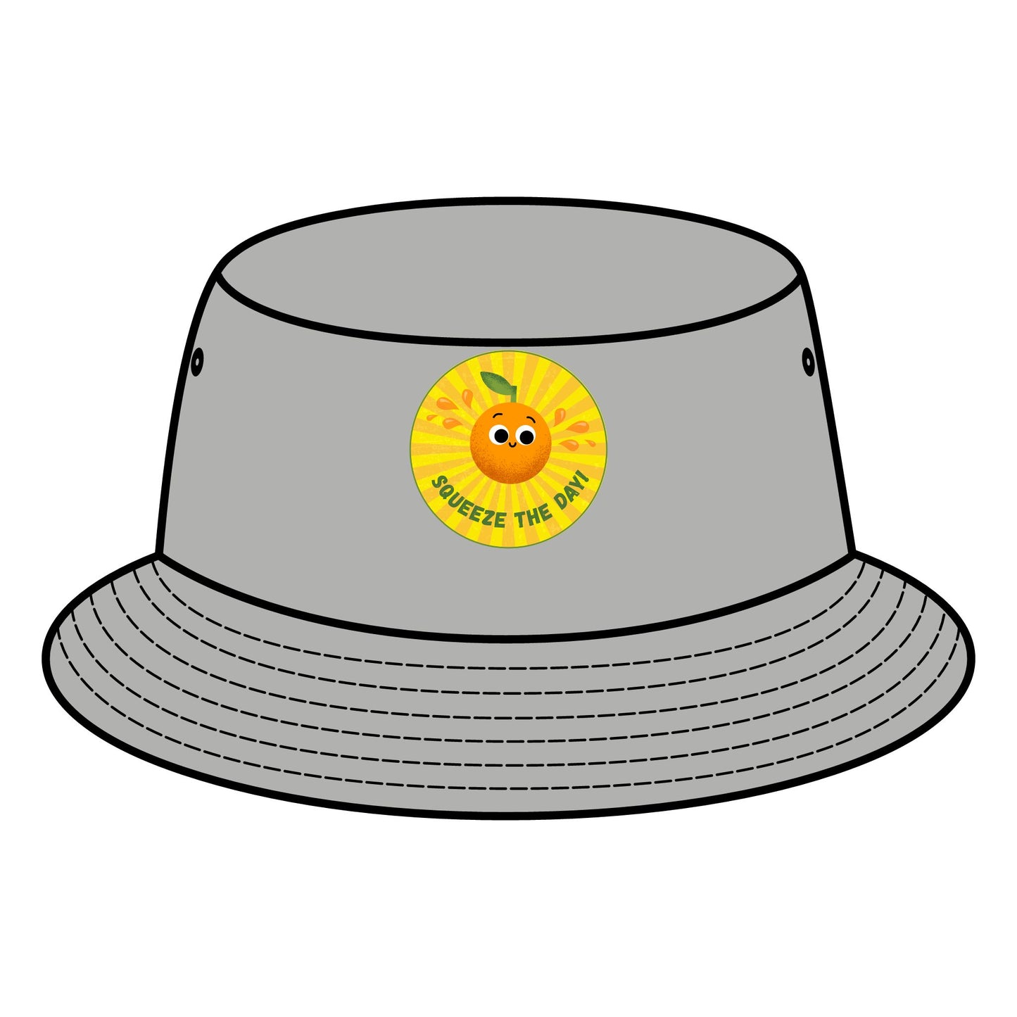 Cheerful Bucket Hats - Squeeze the Day, Summer Accessory for Beach, Outdoor Fun, Gift for Friends, Festivals, Sunshine Vibes
