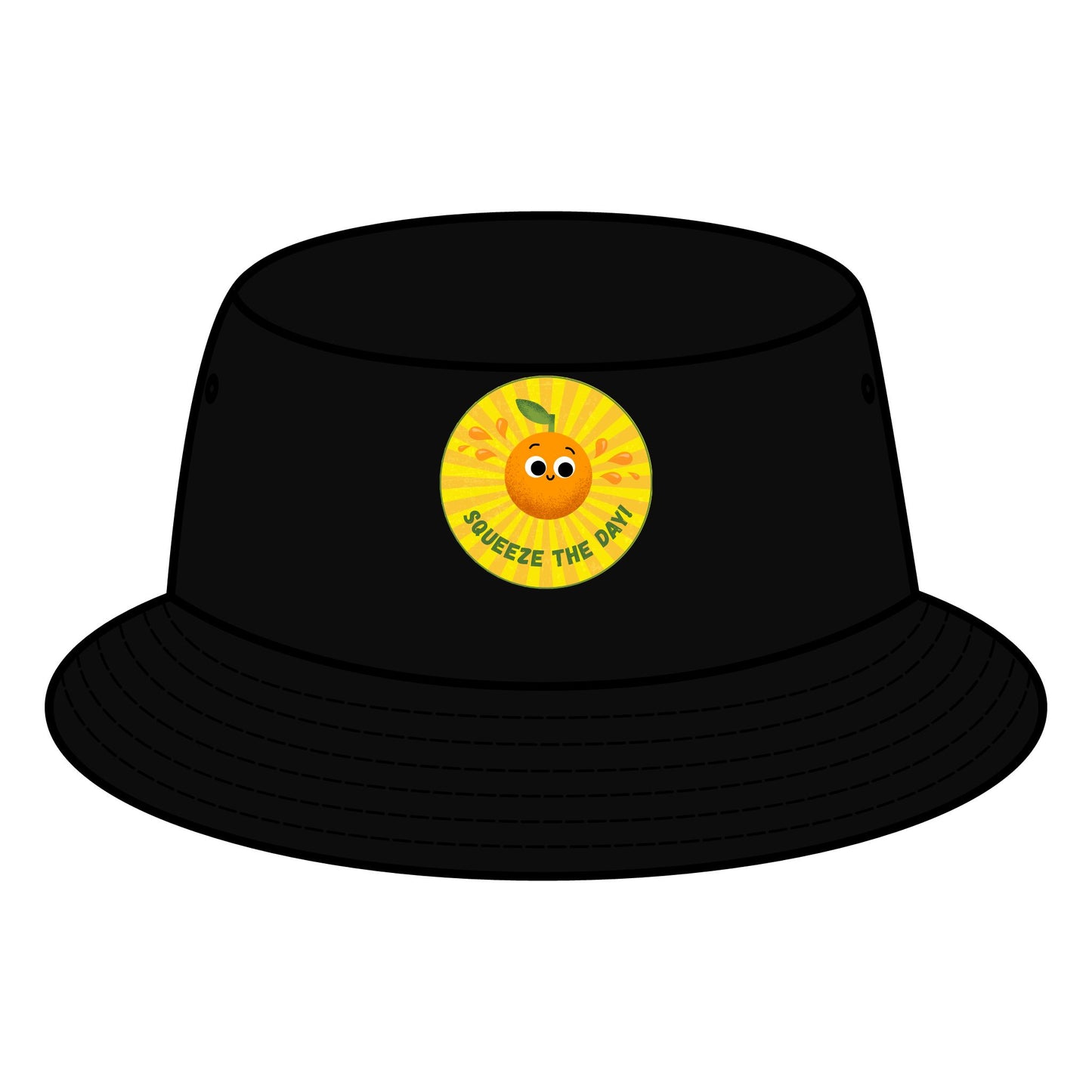 Cheerful Bucket Hats - Squeeze the Day, Summer Accessory for Beach, Outdoor Fun, Gift for Friends, Festivals, Sunshine Vibes