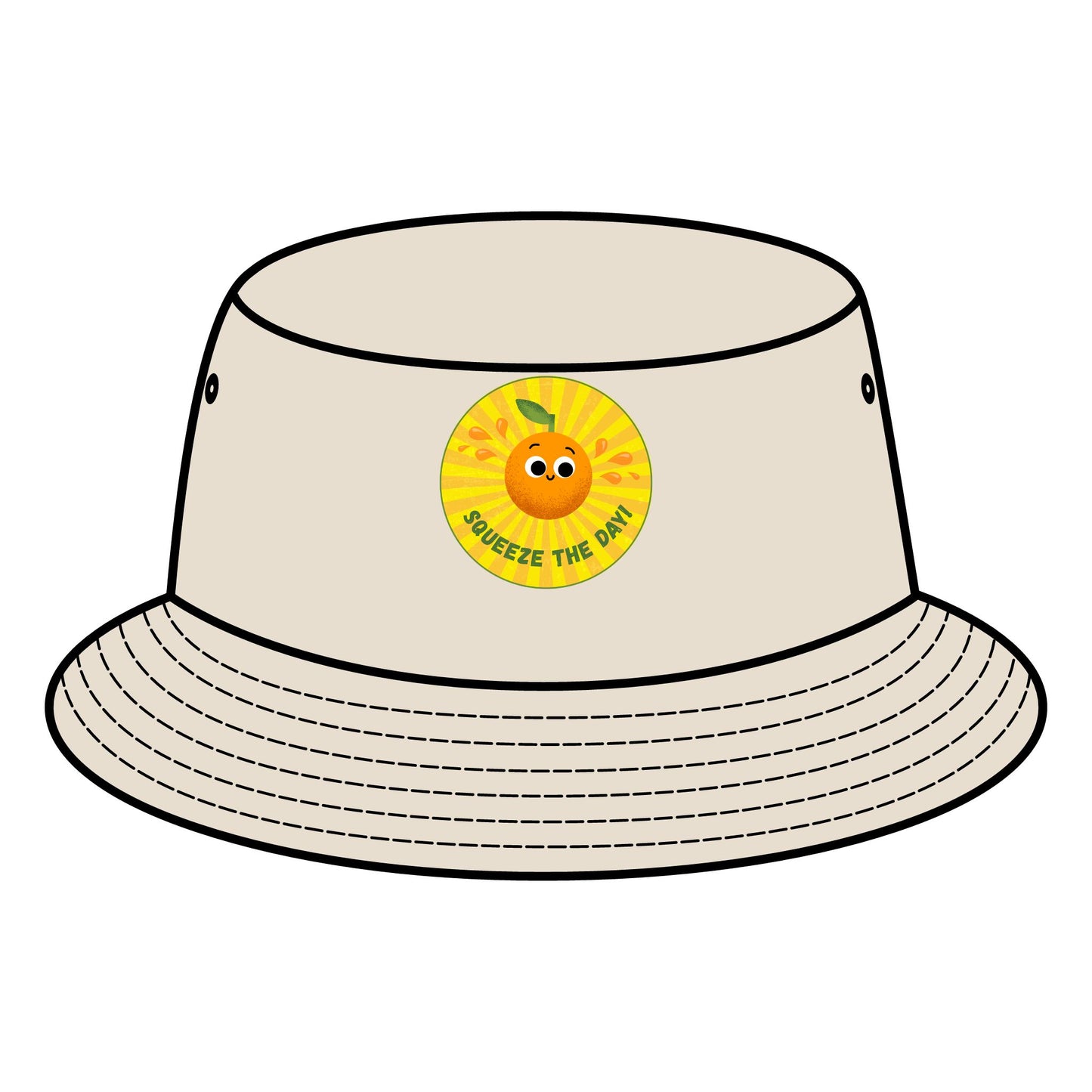 Cheerful Bucket Hats - Squeeze the Day, Summer Accessory for Beach, Outdoor Fun, Gift for Friends, Festivals, Sunshine Vibes