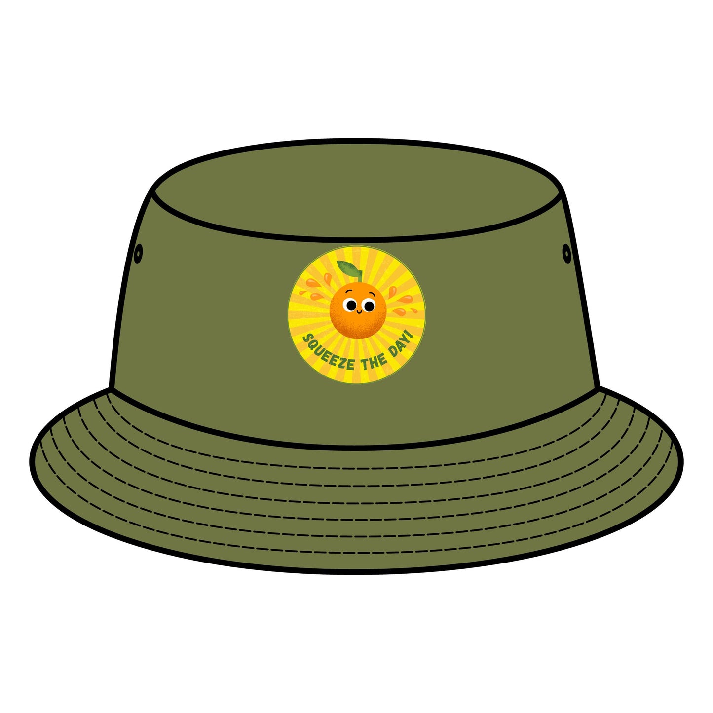 Cheerful Bucket Hats - Squeeze the Day, Summer Accessory for Beach, Outdoor Fun, Gift for Friends, Festivals, Sunshine Vibes