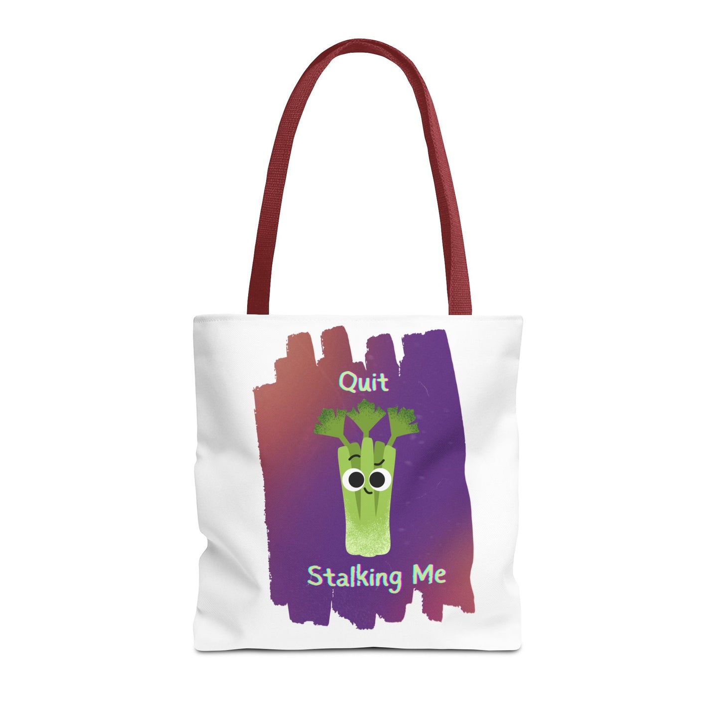 Playful Celery Tote Bag - "Quit Stalking Me" - Funny Shopping Bag, Gift for Veggie Lovers, Gym, Market, Eco-Friendly Bag