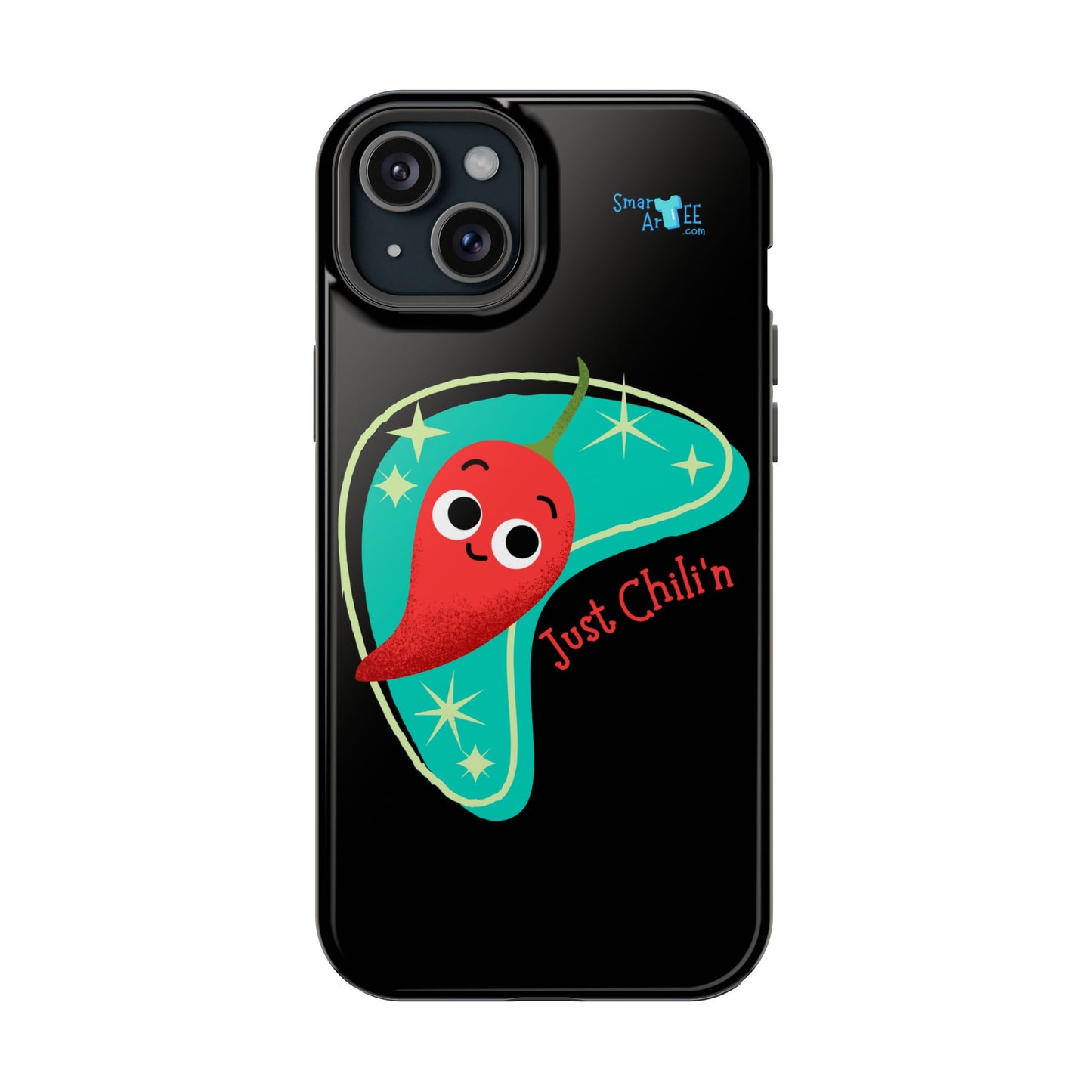 Chili Themed Phone Case, Just Chilin' Design, Fun Accessory, Unique Gift, Vibrant Protection, Perfect for Foodies, Holiday Cheer