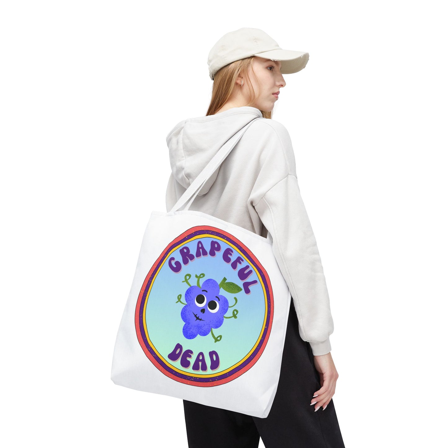 Whimsical Tote Bag with Grapeful Dead Design | Eco-Friendly Shopping Bag, Gift for Music Lovers, Festival Tote, Everyday Carryall