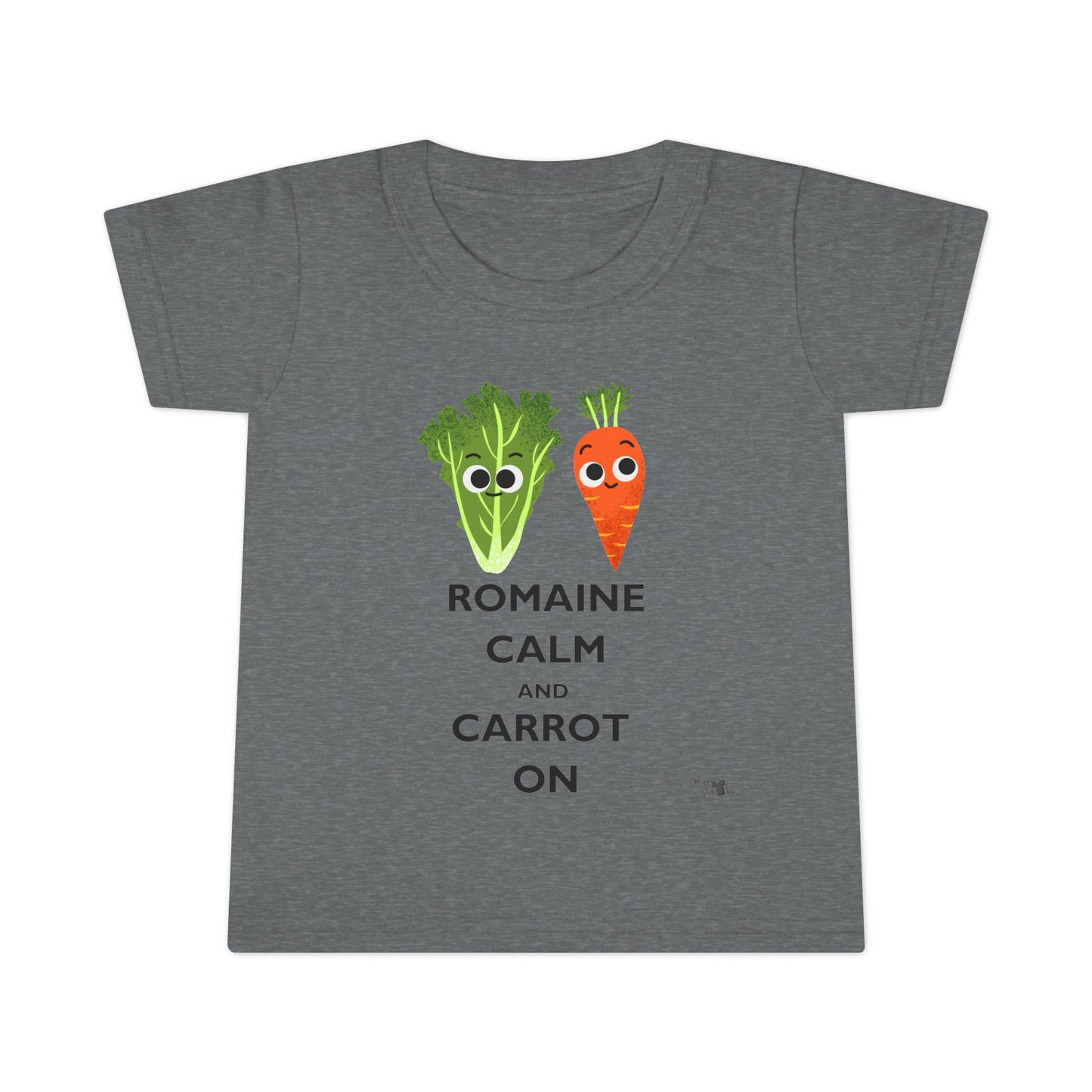 Cute Toddler Shirt with 'Romaine Calm and Carrot On' Design, Vegetable Humor Tee for Kids, Gift for Baby Showers & Birthdays
