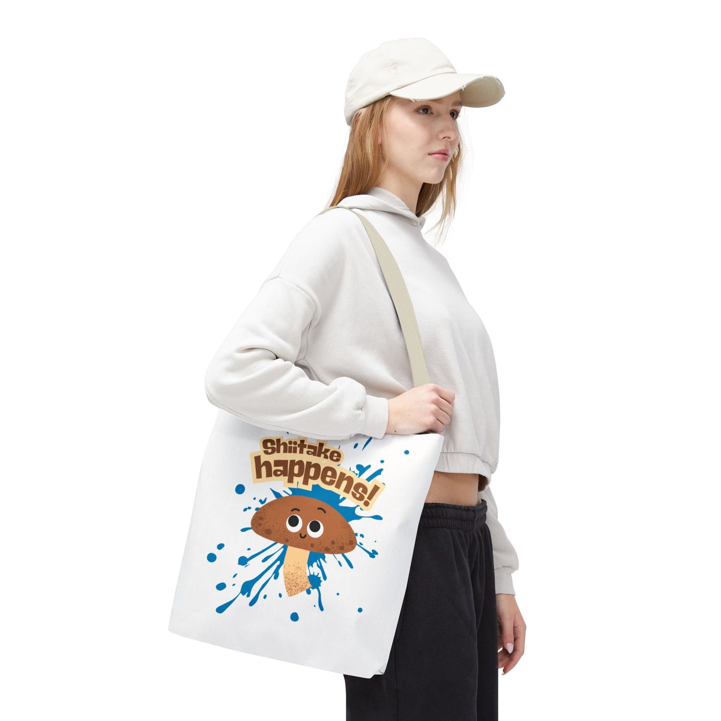 Funny Shiitake Mushroom Tote Bag, Humorous Eco-Friendly Shopping Bag, Perfect Gift for Fun-Lovers, Mushroom Lover Gift, Quirky Reusable Tote