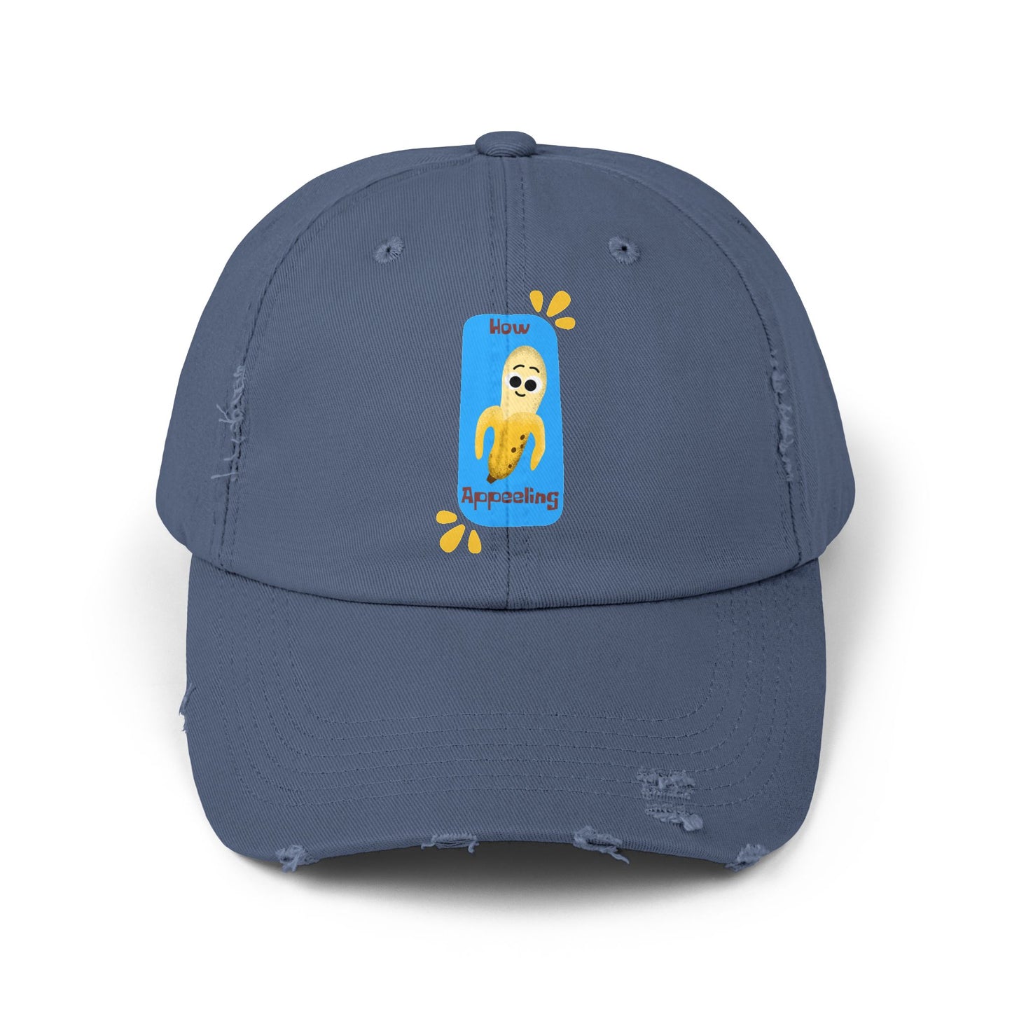 Unisex Distressed Cap with Fun Banana Pun Graphic, Casual Hat Gift for Friends, Summer Accessory, Birthday Present, Trendy Hats