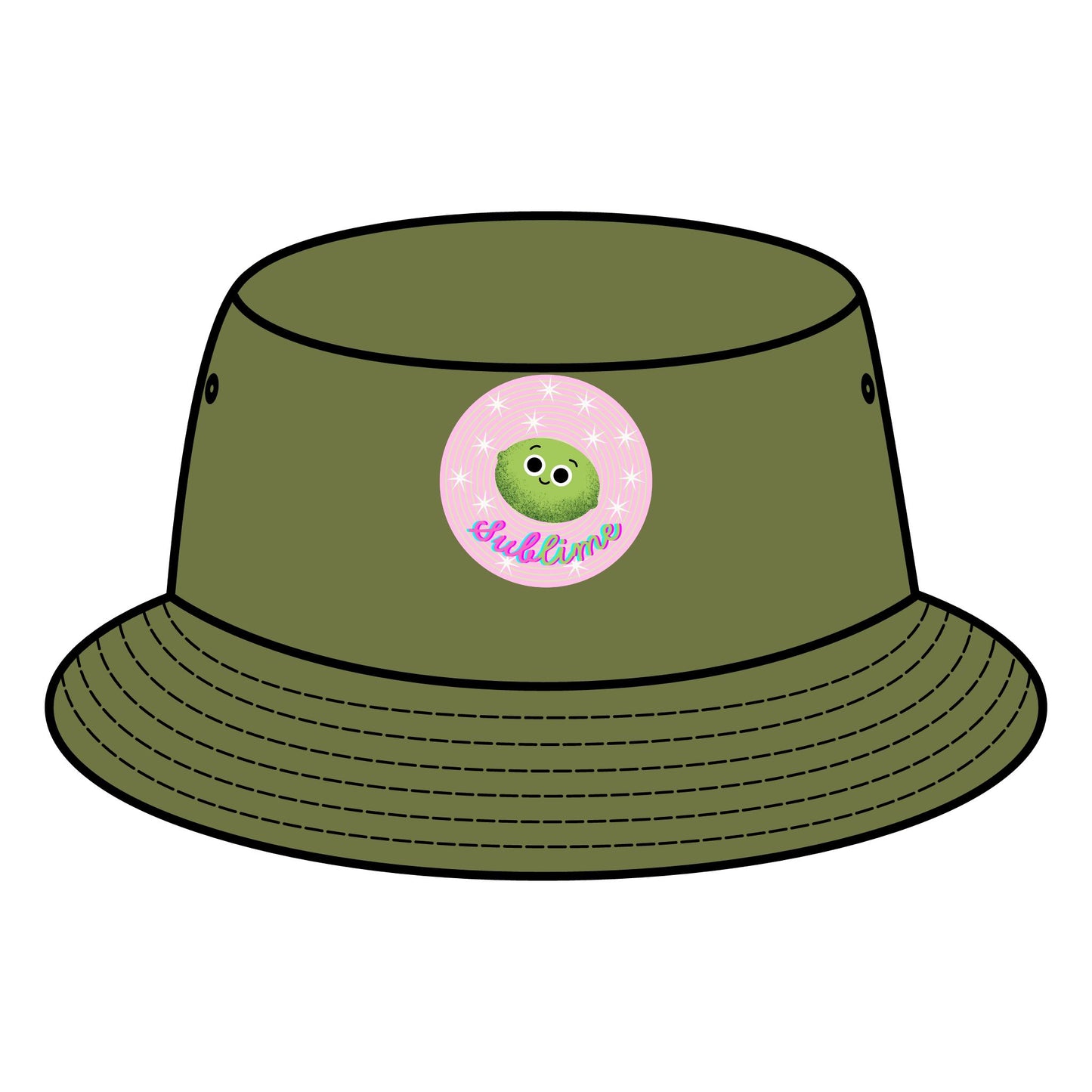 Cute Lime Pun Bucket Hats, Summer Accessory, Outdoor Adventure Gear, Festival Headwear, Gift for Animal Lovers