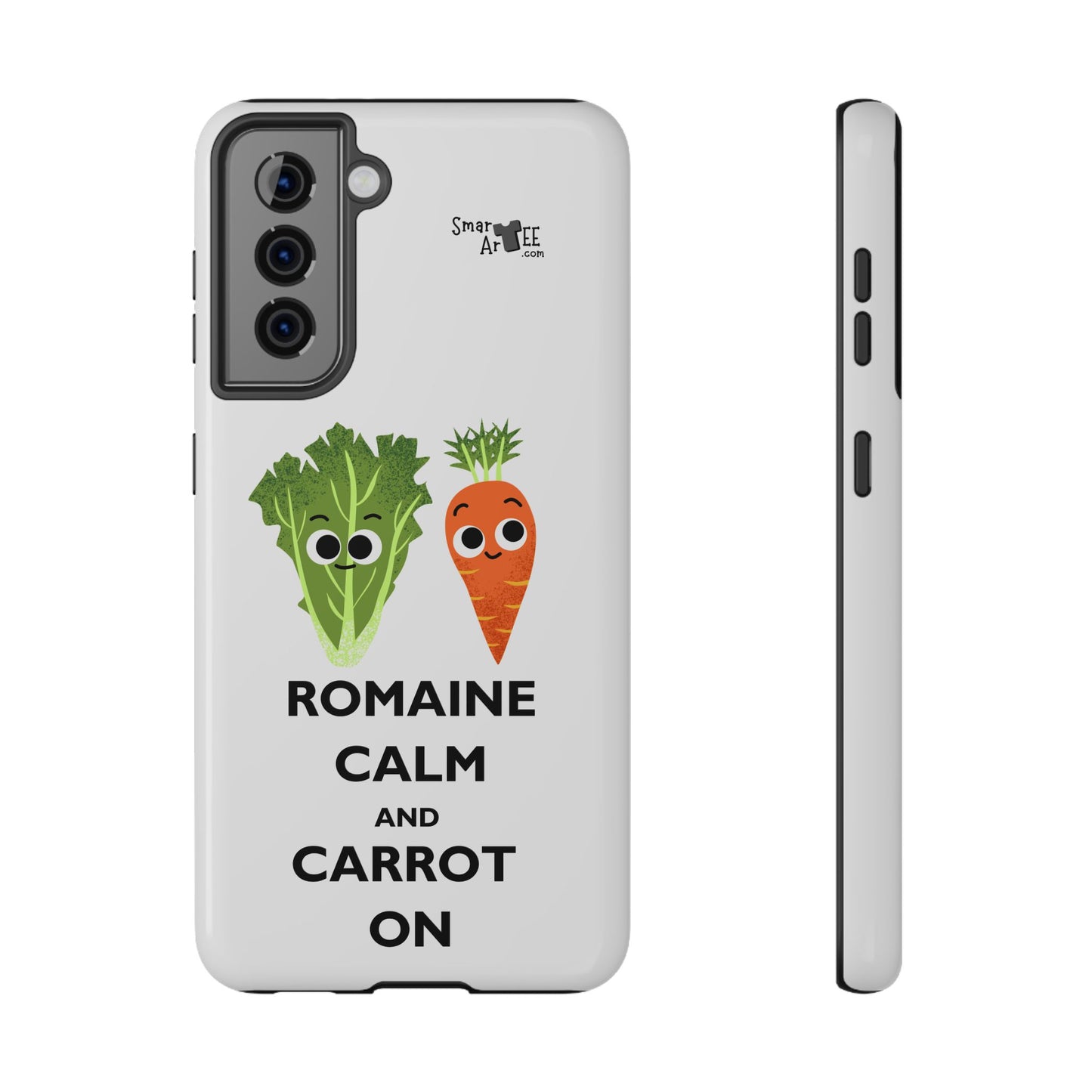 Cute Vegetable Pun Phone Caseca – Romaine Calm and Carrot On, Fun Gift, Kitchen Decor, Quirky, Culinary Passion