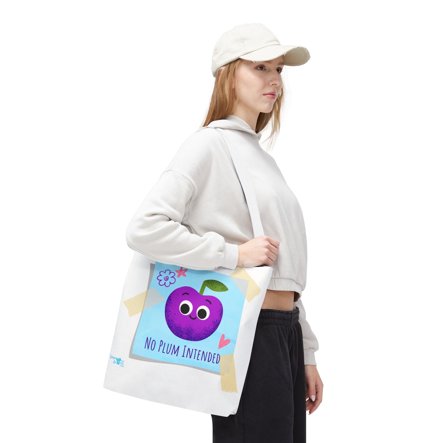 Cute 'No Plum Intended' Tote Bag | Perfect for Groceries, Beach Days, Shopping, Gifts, & Everyday Use