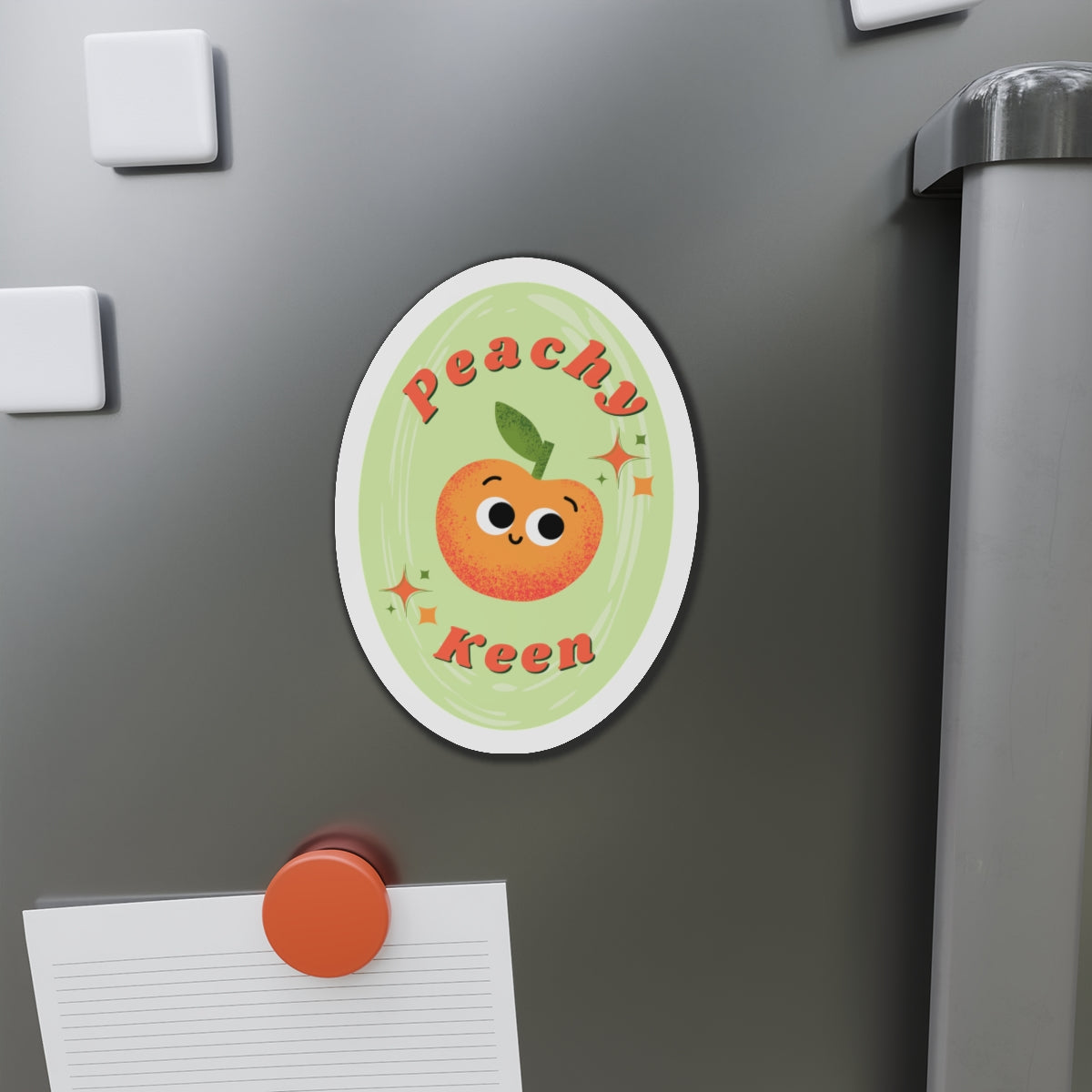 Peachy Keen Die-Cut Magnets – Cute Fruit Decorative Magnets for Home, Kitchen, Gifts, Refrigerator, Stickers