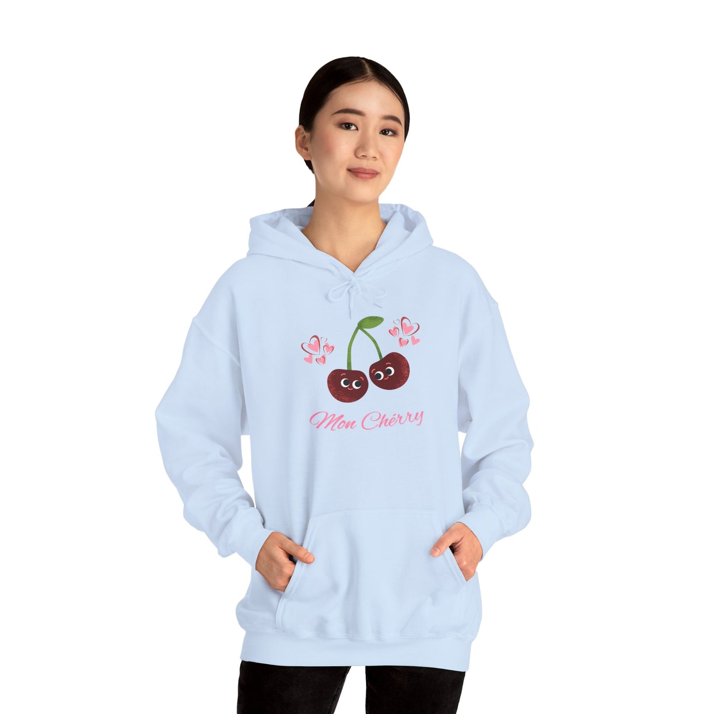 Cute Cherry Graphic Hoodie, Comfy Pullover for Spring, Cherry Lovers Gift, Cozy Pullover for Casual Wear, Fruit Themed Apparel