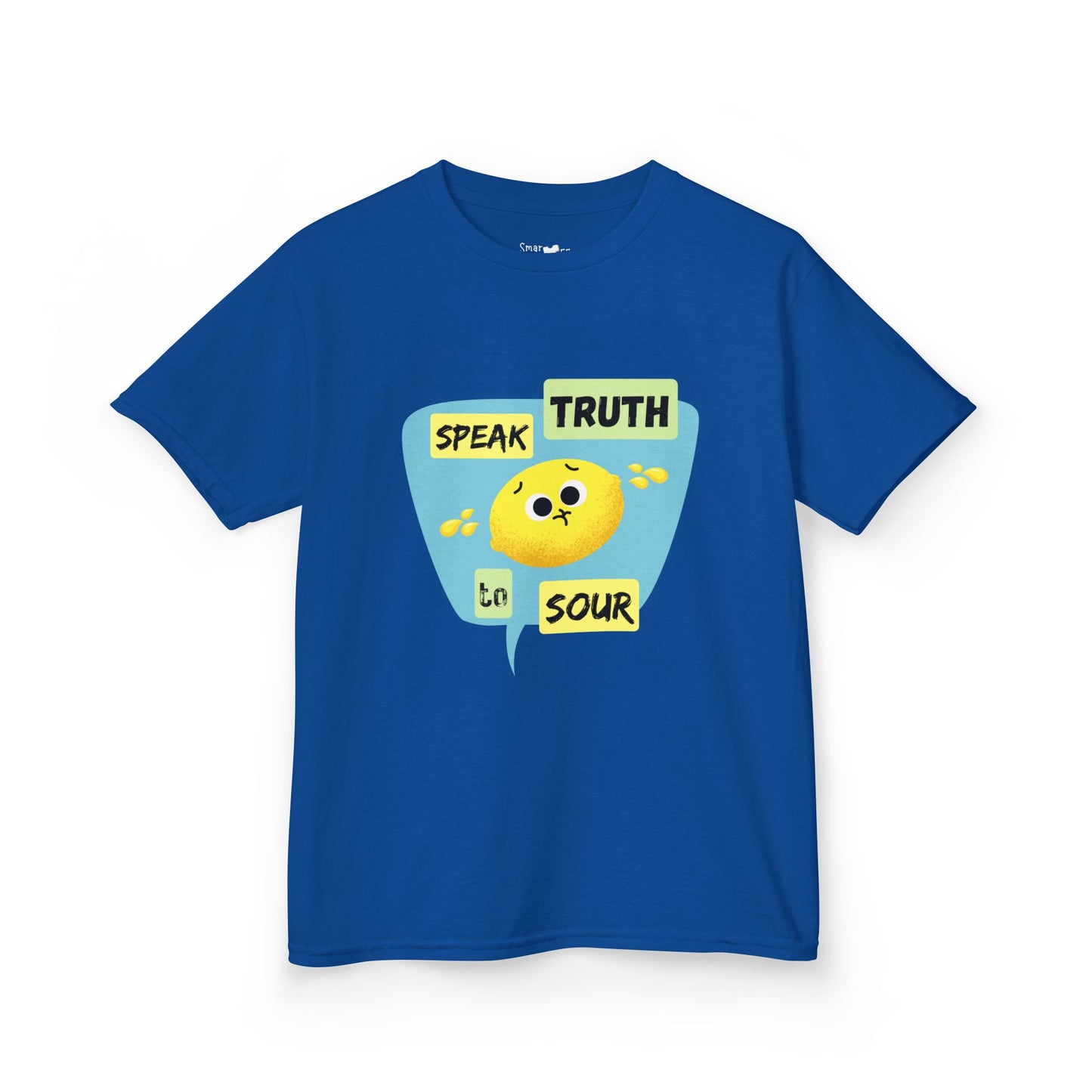 Kids Motivational Shirt, 'Speak Truth To Sour' Funny Pun Cotton Tee, Perfect for School, Gifts, Summer Wear, Positive Vibes