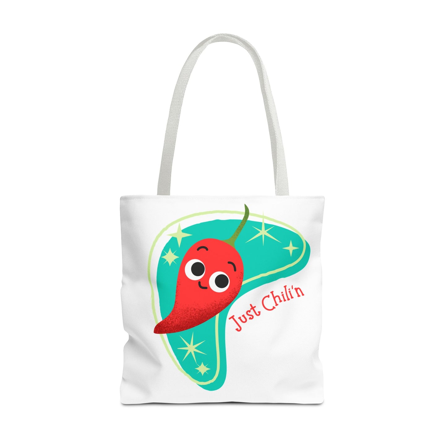 Cute Chili Pepper Tote Bag - Just Chillin', Reusable Grocery Bag, Beach Tote, Gift for Veggie Lovers, Summer Vibes