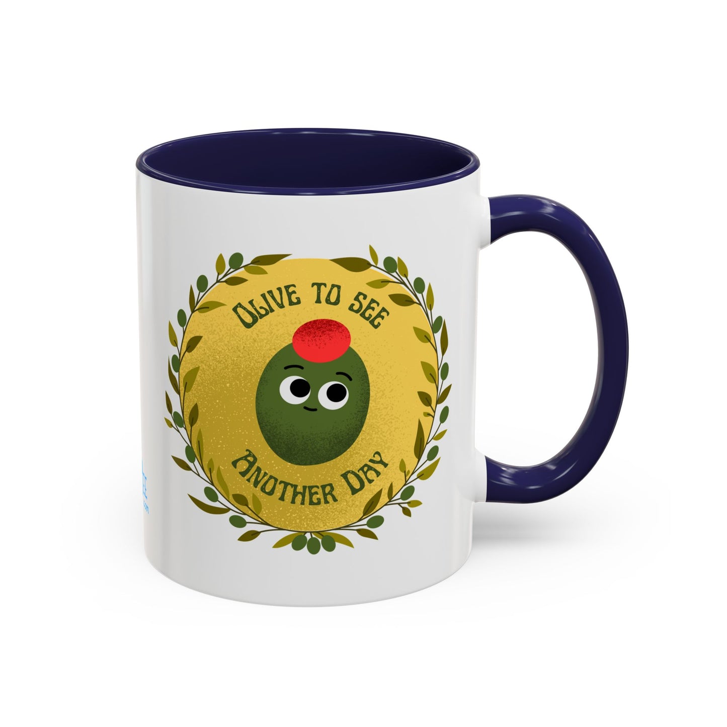 Cheerful Olive Coffee Mug, Gift for Food Lovers, Funny Kitchen Decor, Cute Office Mug, Coffee Lover's Gift, Celebrate Every Day