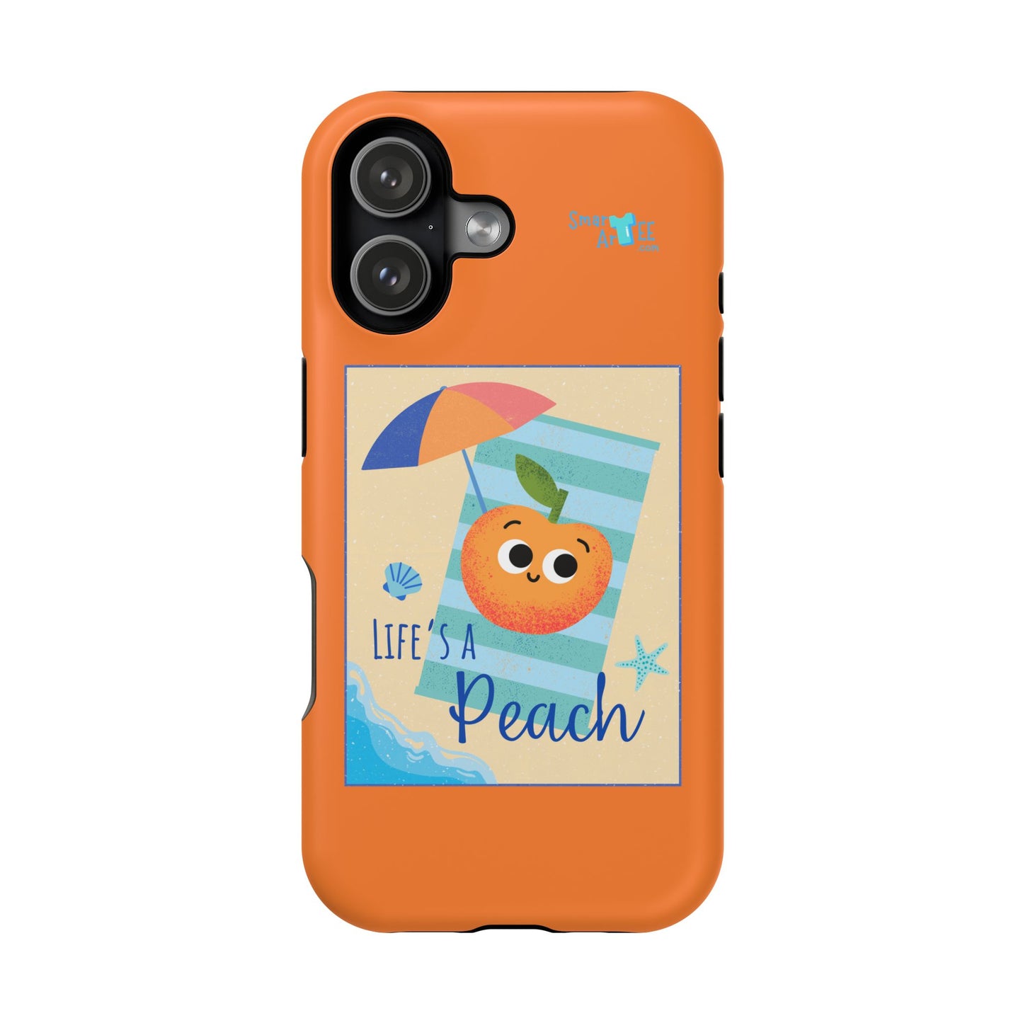 Cute Life's a Peach Phone Case, Impact-Resistant Cell Phone Cover, Summer Accessory, Gift for Fruit Lovers, Beach Vibes