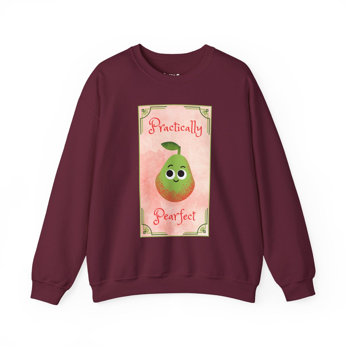 Practically Pearfect Crewneck Sweatshirt, Cute Sweatshirt, Unisex Clothing, Fruit Themed Apparel, Cozy Fashion, Casual Wear