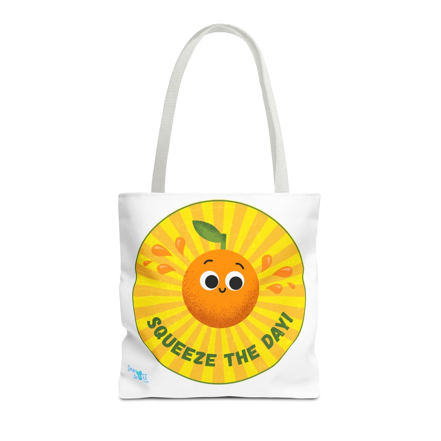 Cheerful Tote Bag, Squeeze the Day Bag, Fun Grocery Tote, Orange Design Shopper, Cute Gift for Fruit Lovers