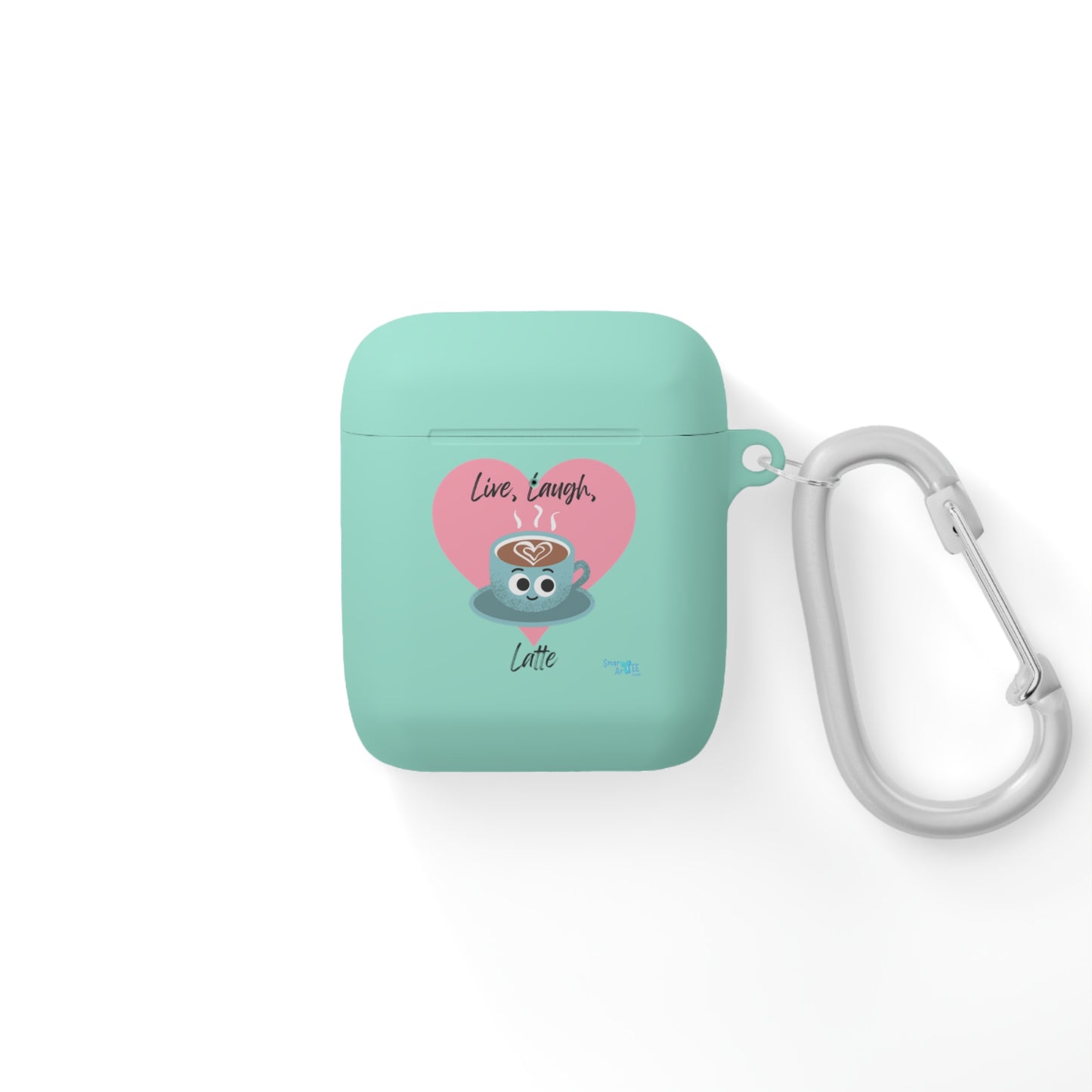 Cute Coffee-Themed AirPods Case Cover | Live, Laugh, Latte Design | Gift for Coffee Lovers, Tech Accessories, Cute Gadget