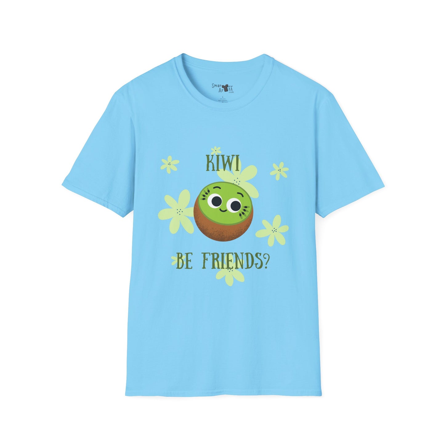 Cute Kiwi Graphic T-Shirt - "Kiwi Be Friends?" Unisex Soft Style Tee, Funny Pun T-Shirt