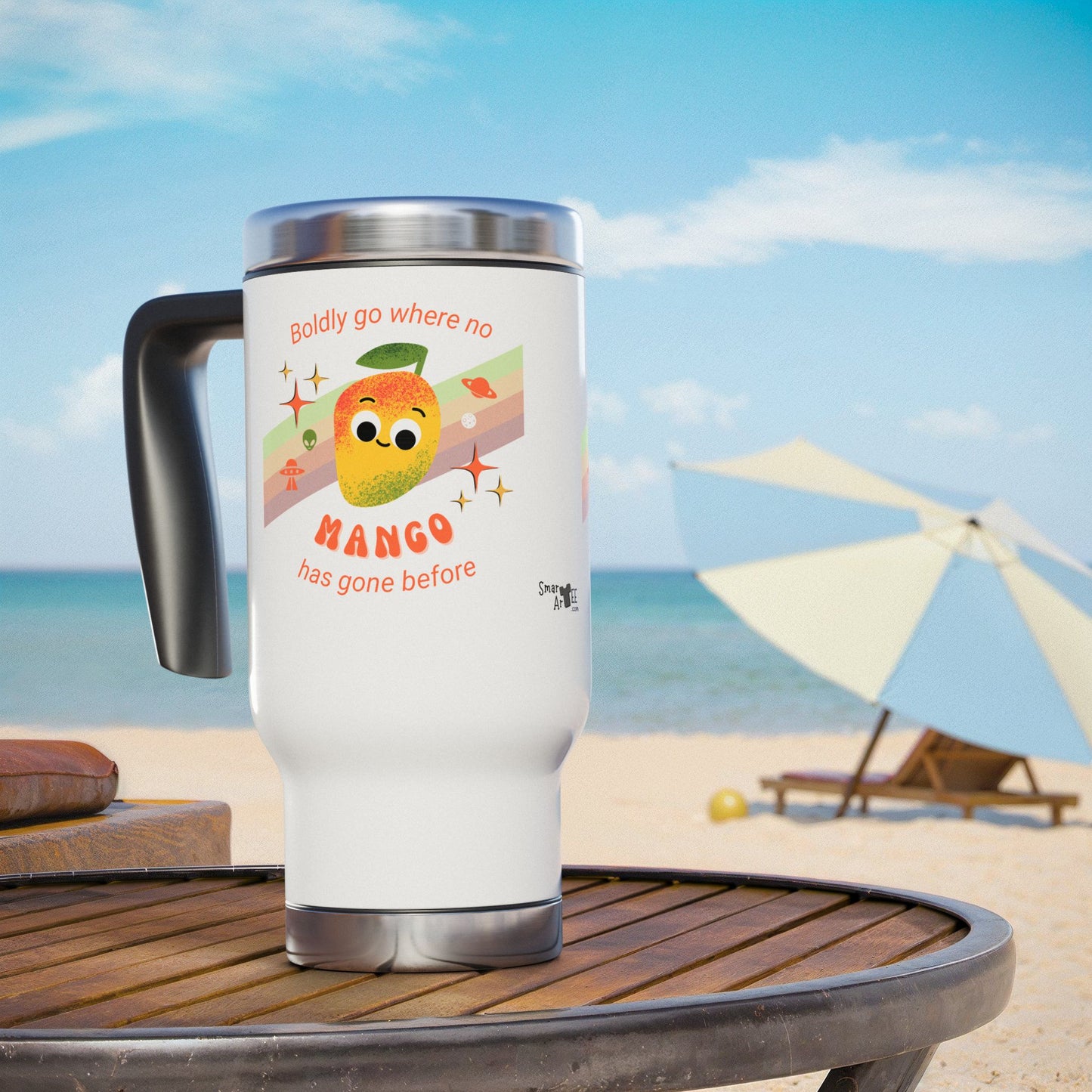 Mango-Inspired Travel Mug, Cute Cup for Coffee Lovers, Perfect for Gifts, Outdoor Adventures, and Everyday Use