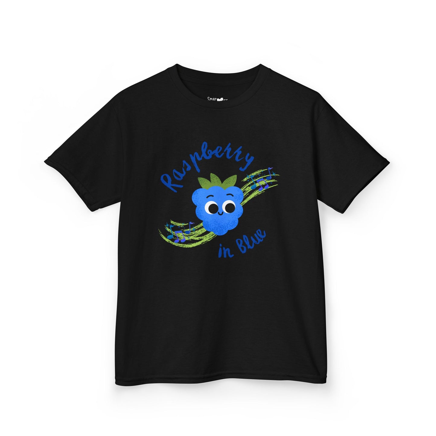 Kids 'Rhapsody in Blue' Raspberry Pun Tee, Cute Kids Shirt, Fun Gift for Children, Summer Outfit, Birthday Gift, Playdate Attire