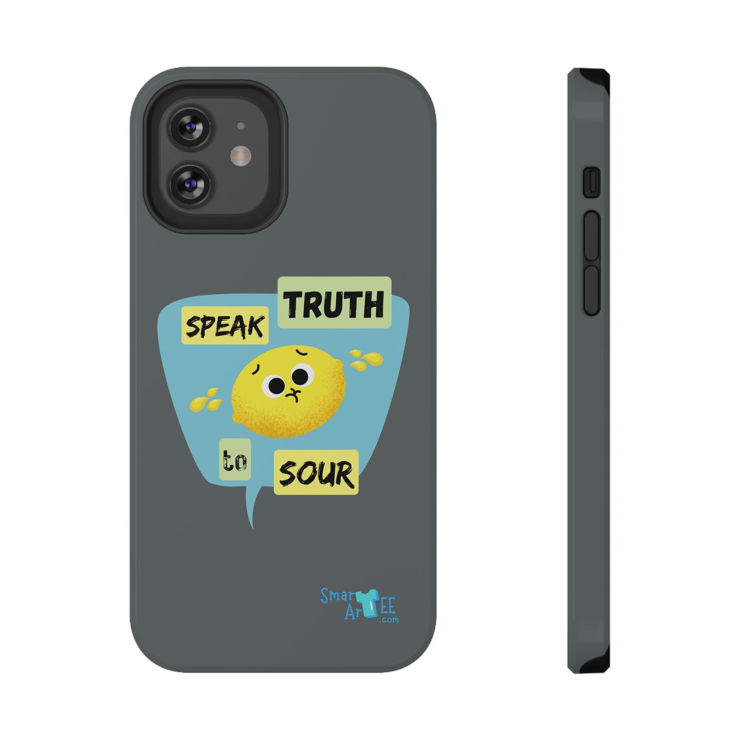 Whimsical Phone Case: Speak Truth to Sour, Cute Lemon Design, Impact-Resistant, Unique Gift for Teens, Phone Accessory, Fun Tech Decor